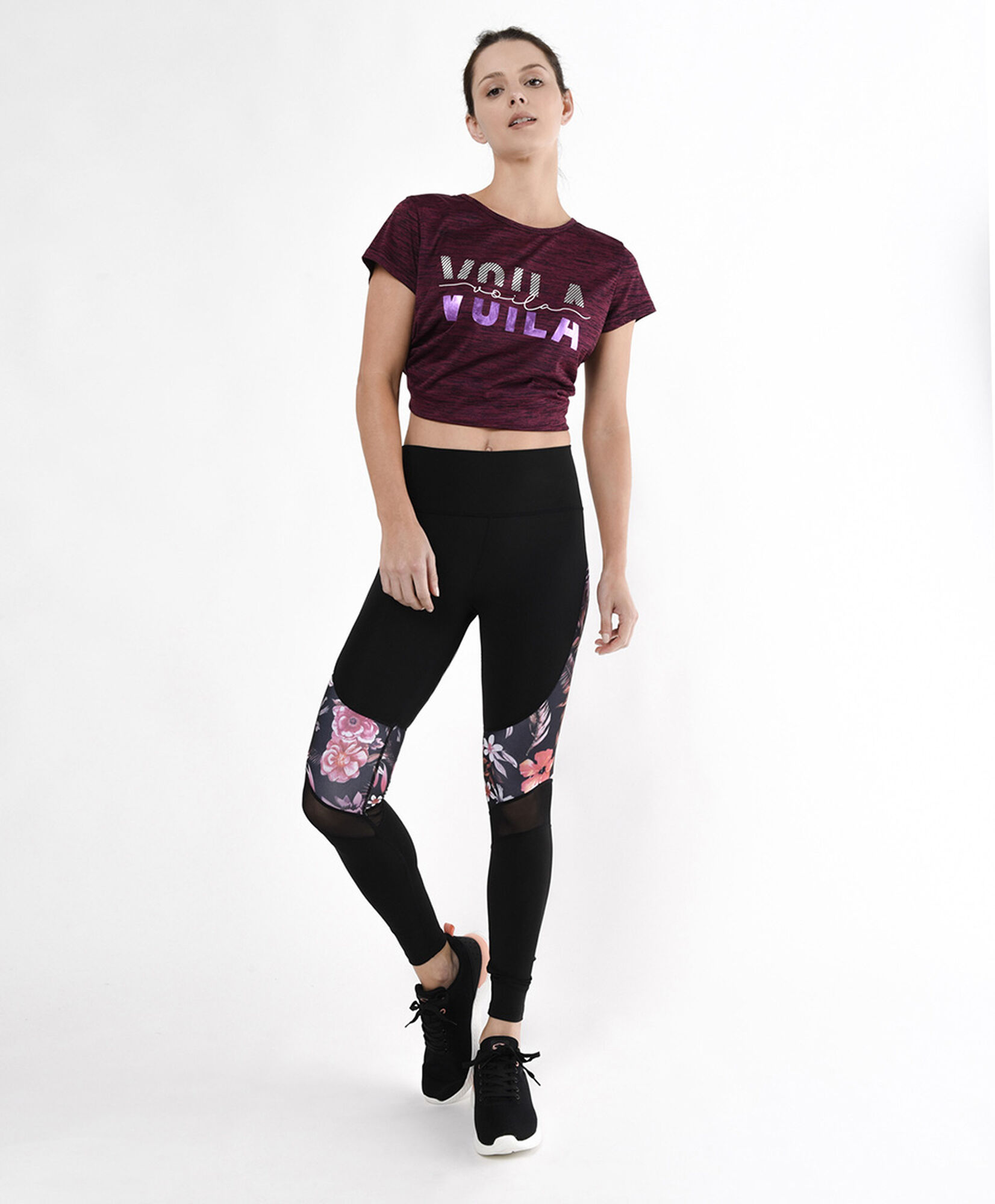 Calza mujer floral mesh tiro alto Calza mujer floral mesh tiro alto