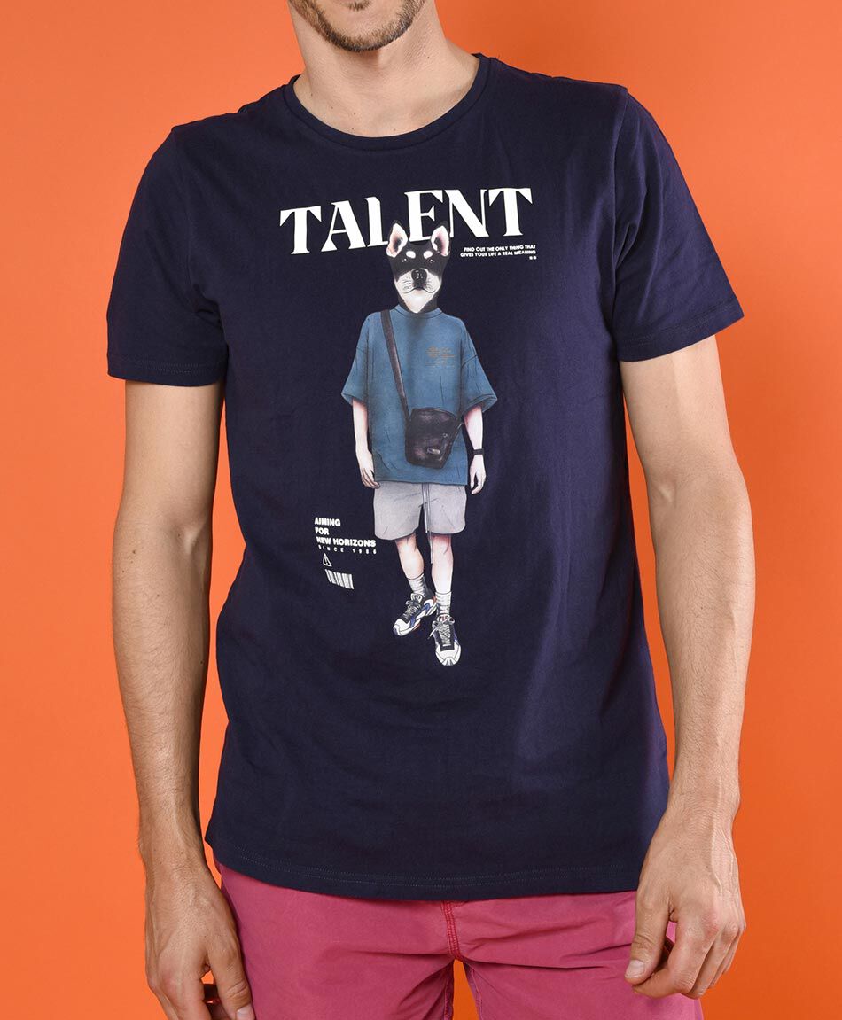 Polera manga corta cuello redondo