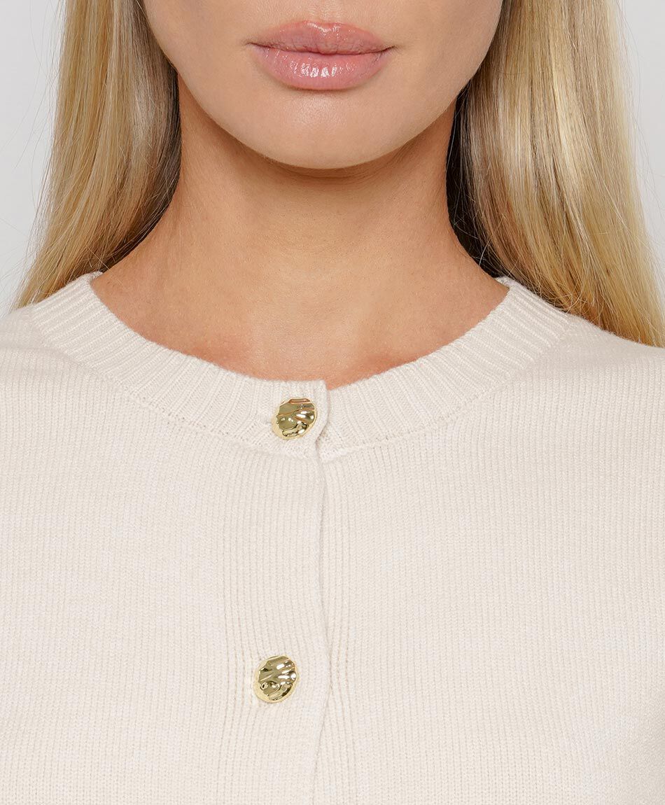 Cardigan mujer botones beige