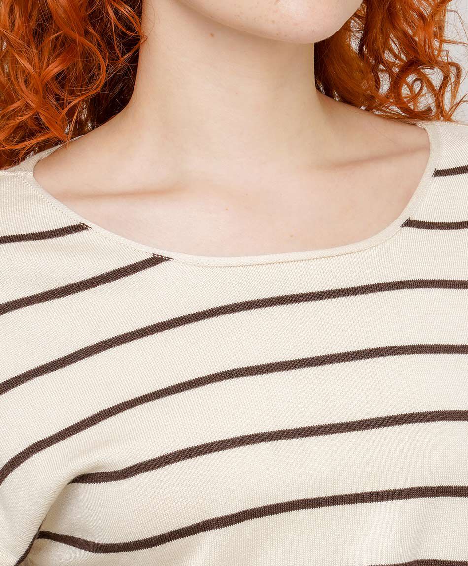Sweater mujer l&iacute;neas brown