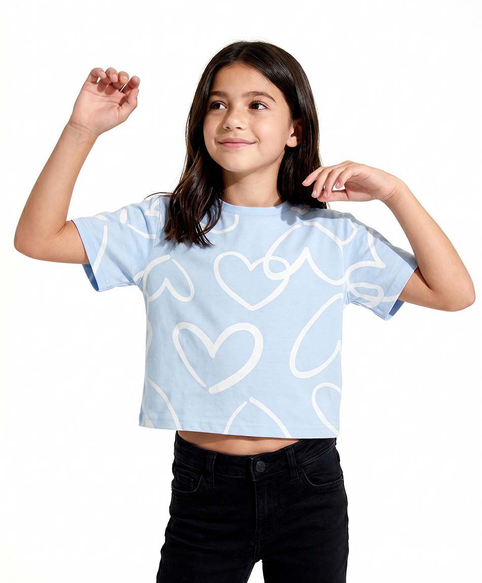 Polera ni&ntilde;a corazones
