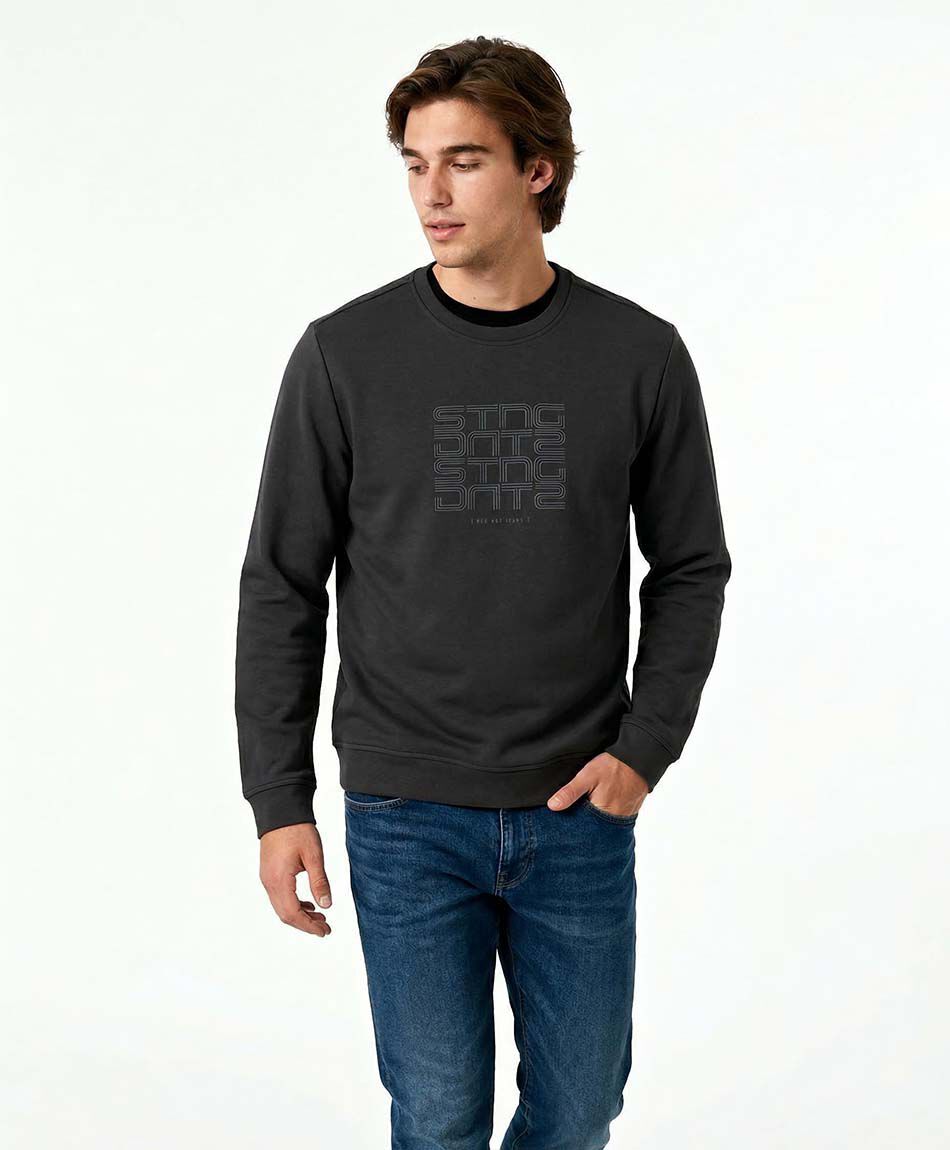 Poler&oacute;n hombre cuello redondo black