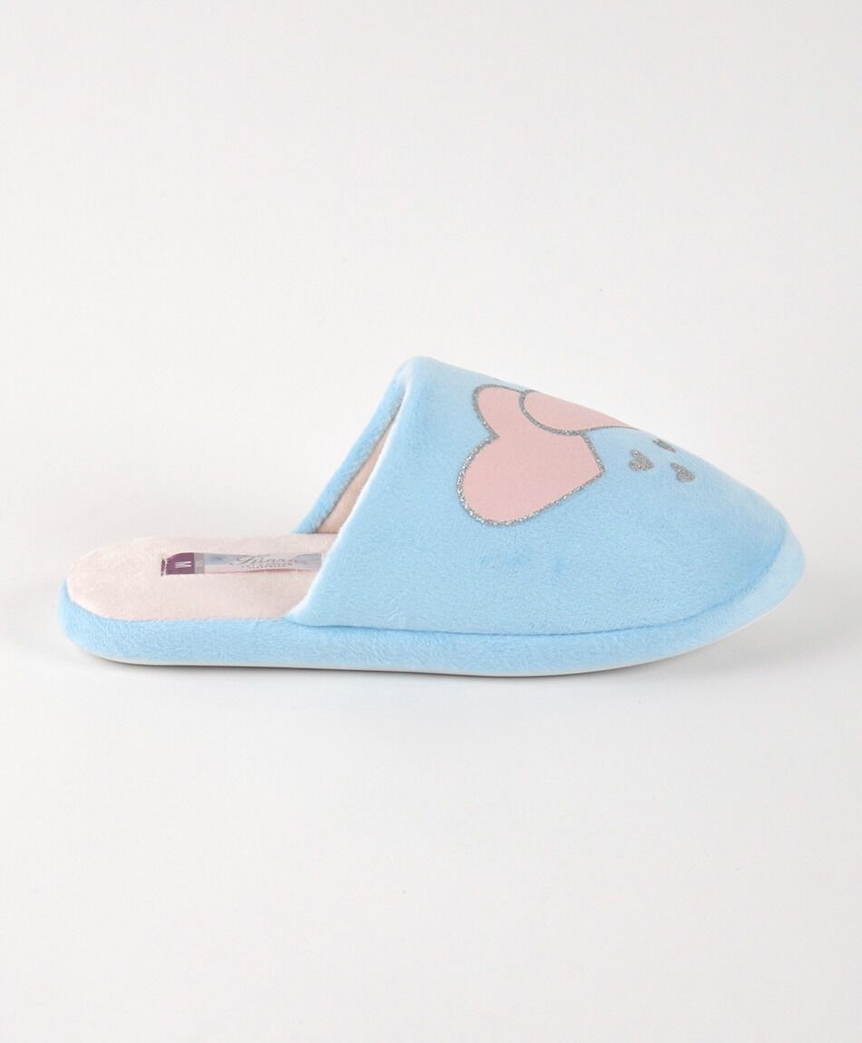 Pantufla mujer doble coraz&oacute;n