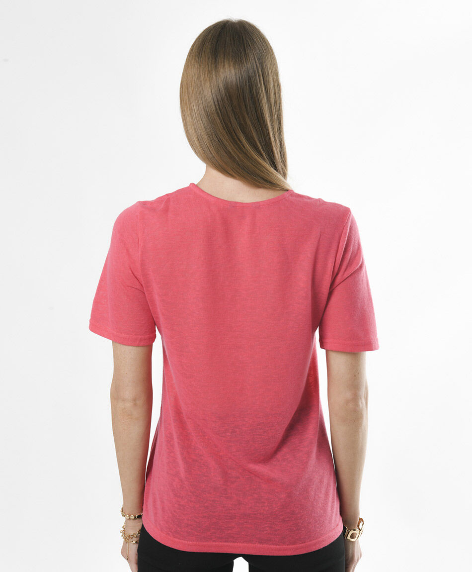 Polera mujer cuello crochet
