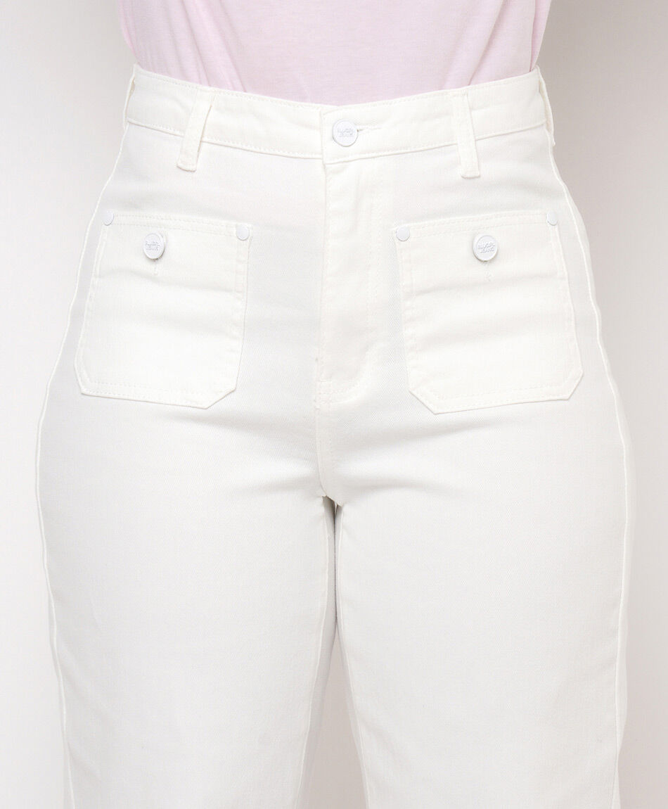 Jeans mujer blanco wide fit