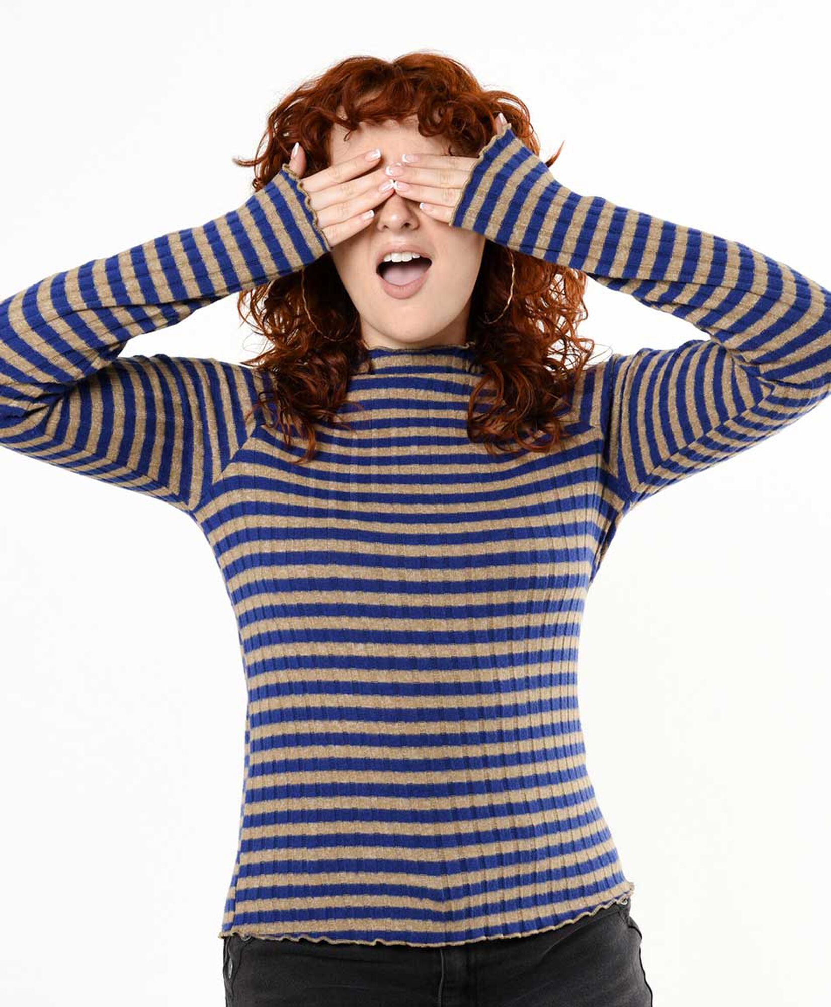 Polera mujer rayas cuello ondulado Polera mujer rayas cuello ondulado