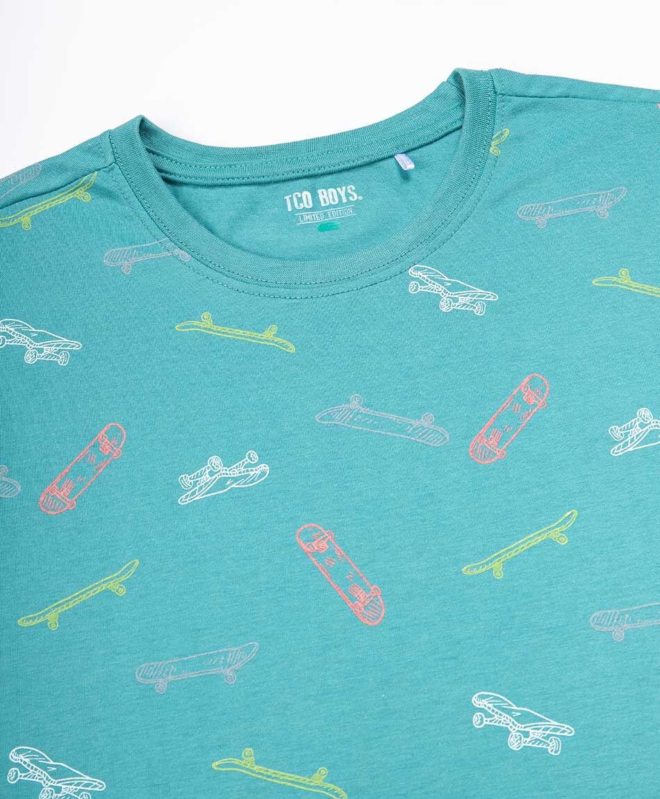 Polera ni&ntilde;o dibujos skates