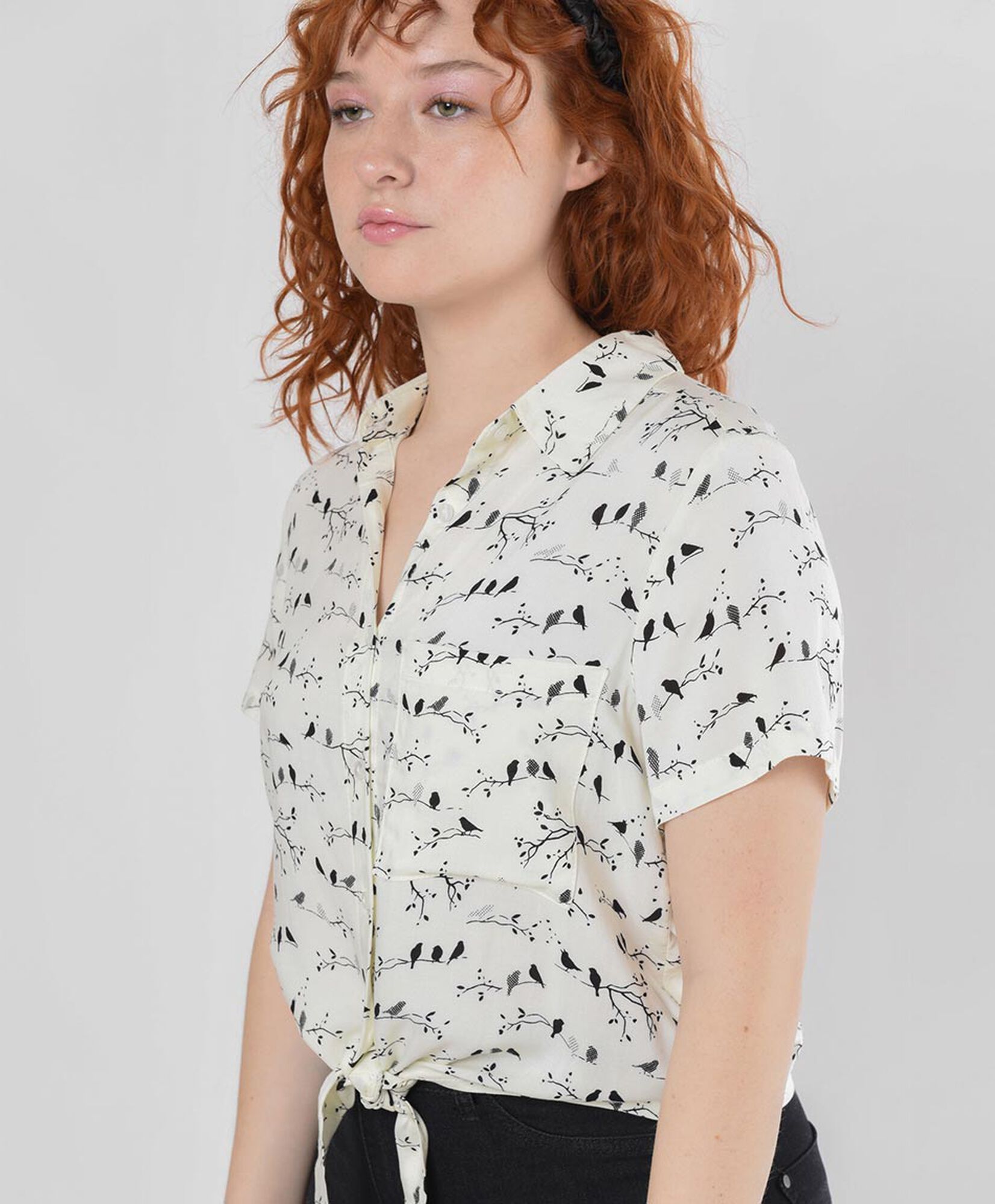Blusa mujer pajaritos estampados Blusa mujer pajaritos estampados