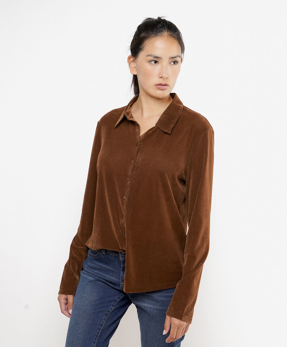 Blusa mujer velvet caf&eacute;
