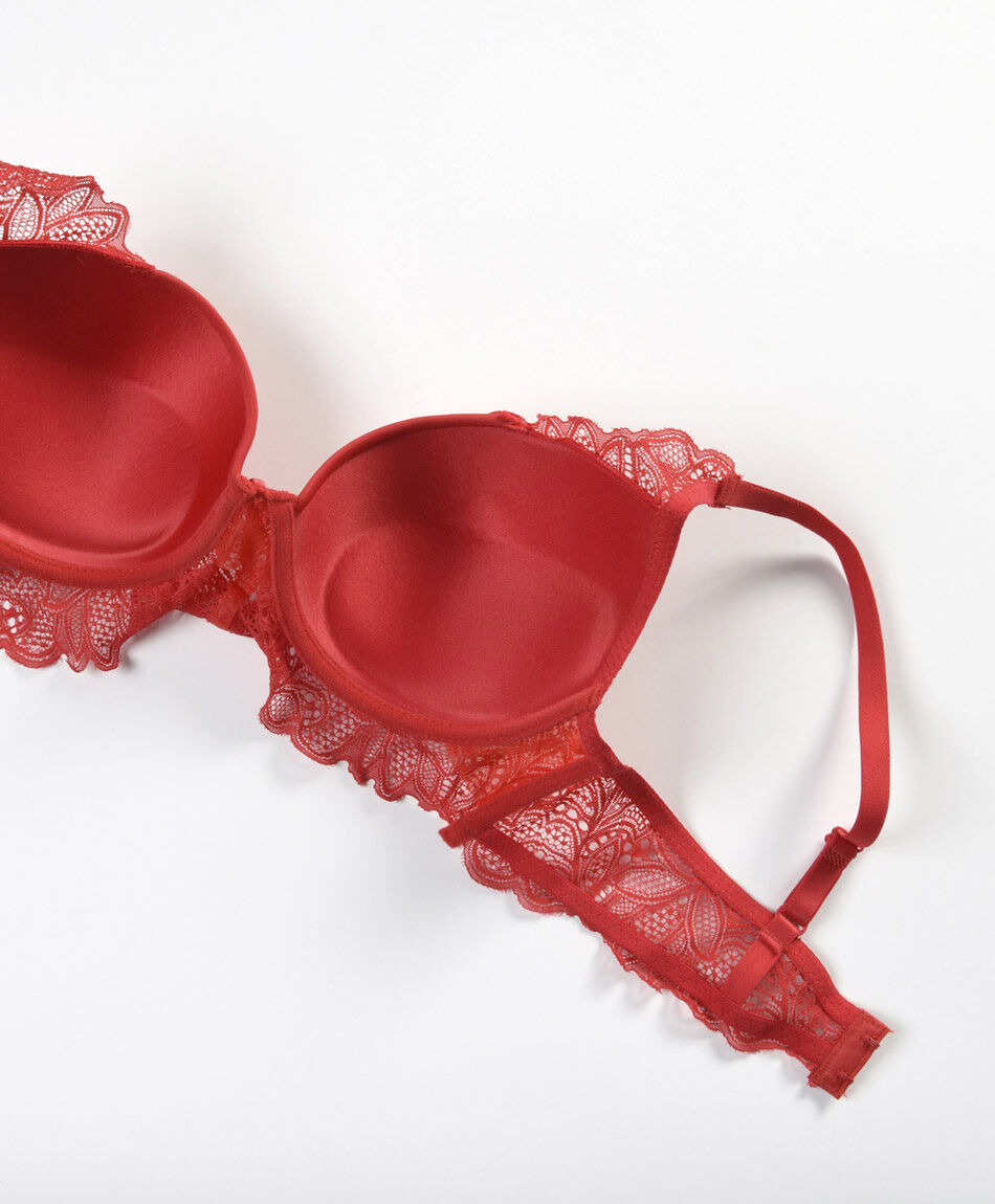 Sost&eacute;n mujer push up rojo