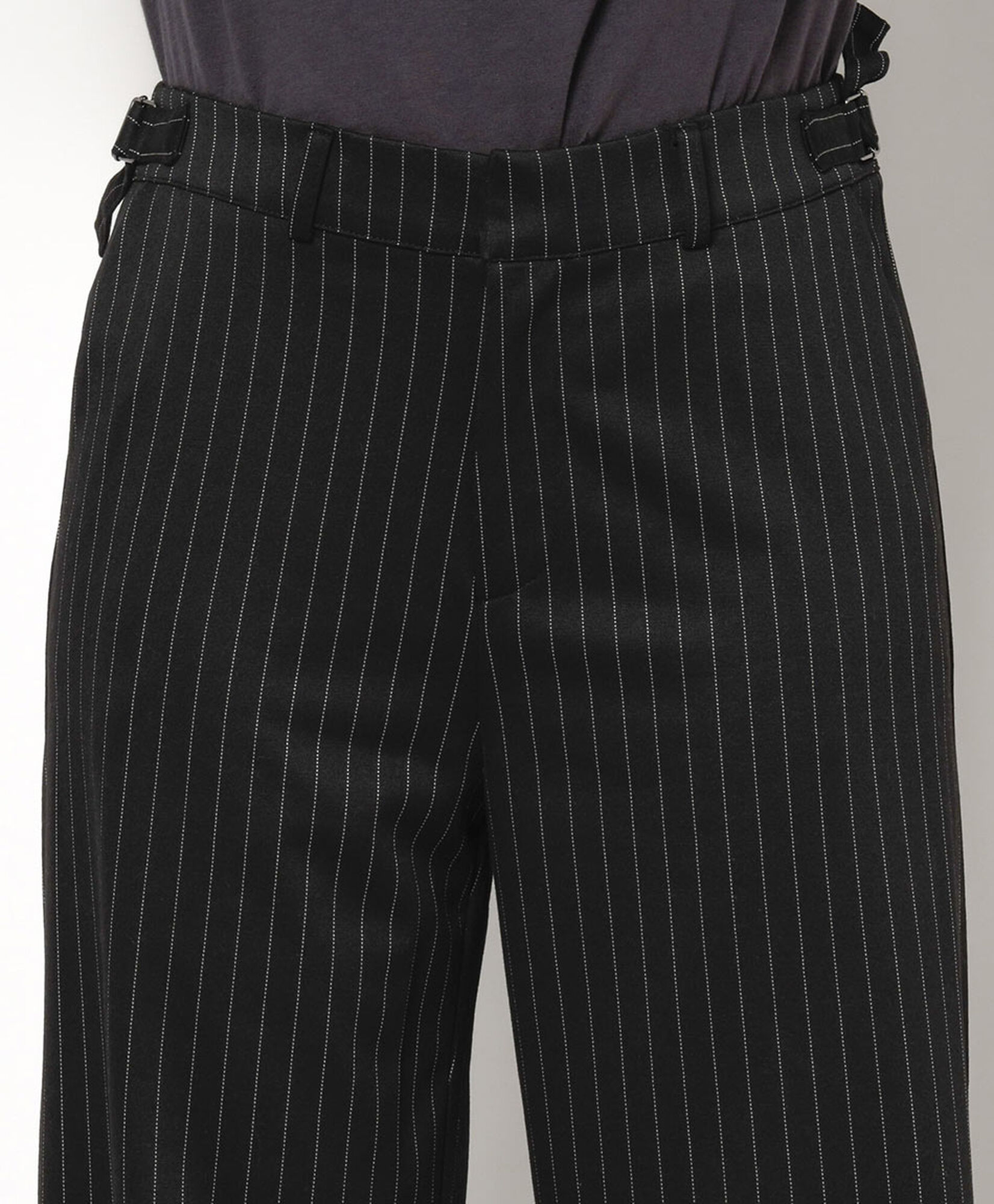 Pantalón mujer negro líneas wide Pantalón mujer negro líneas wide