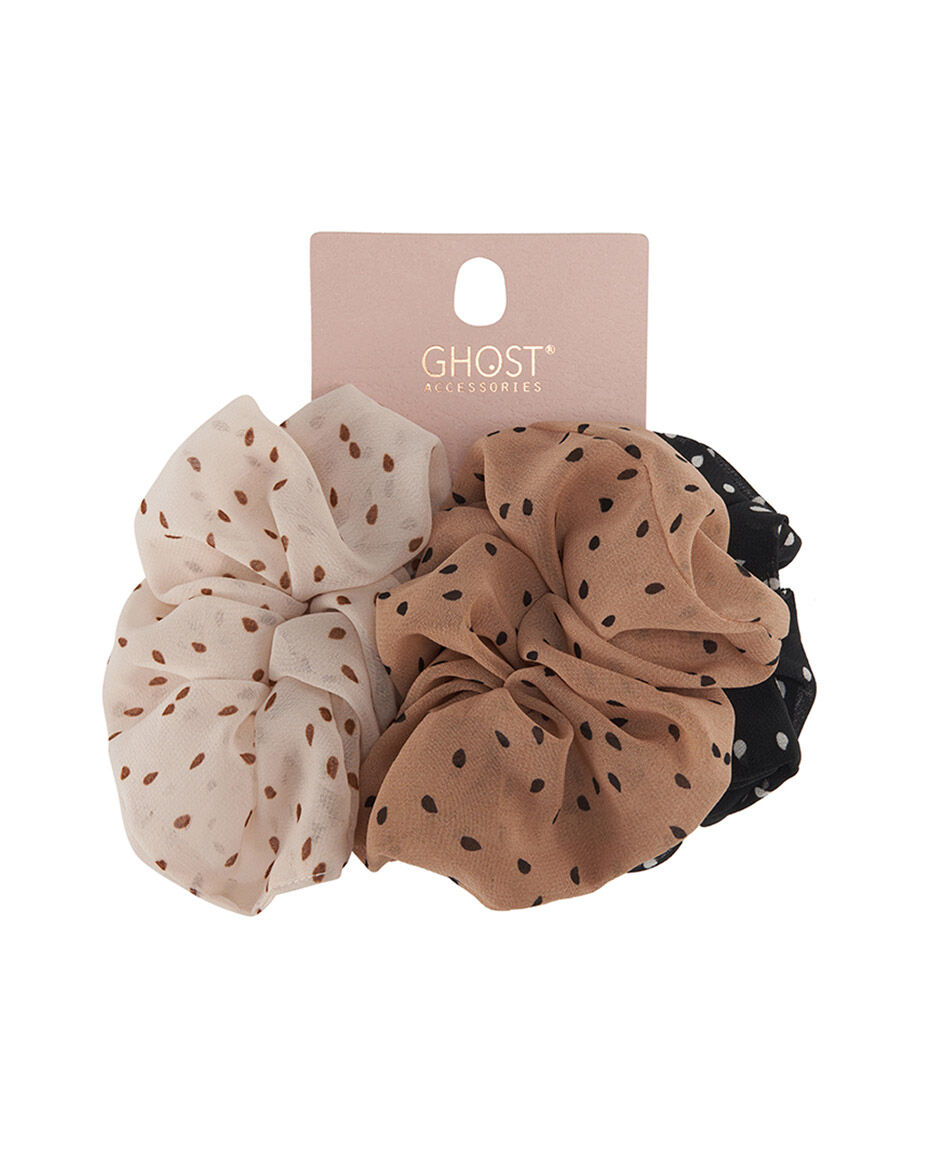 Set 3 scrunchies mujer puntos