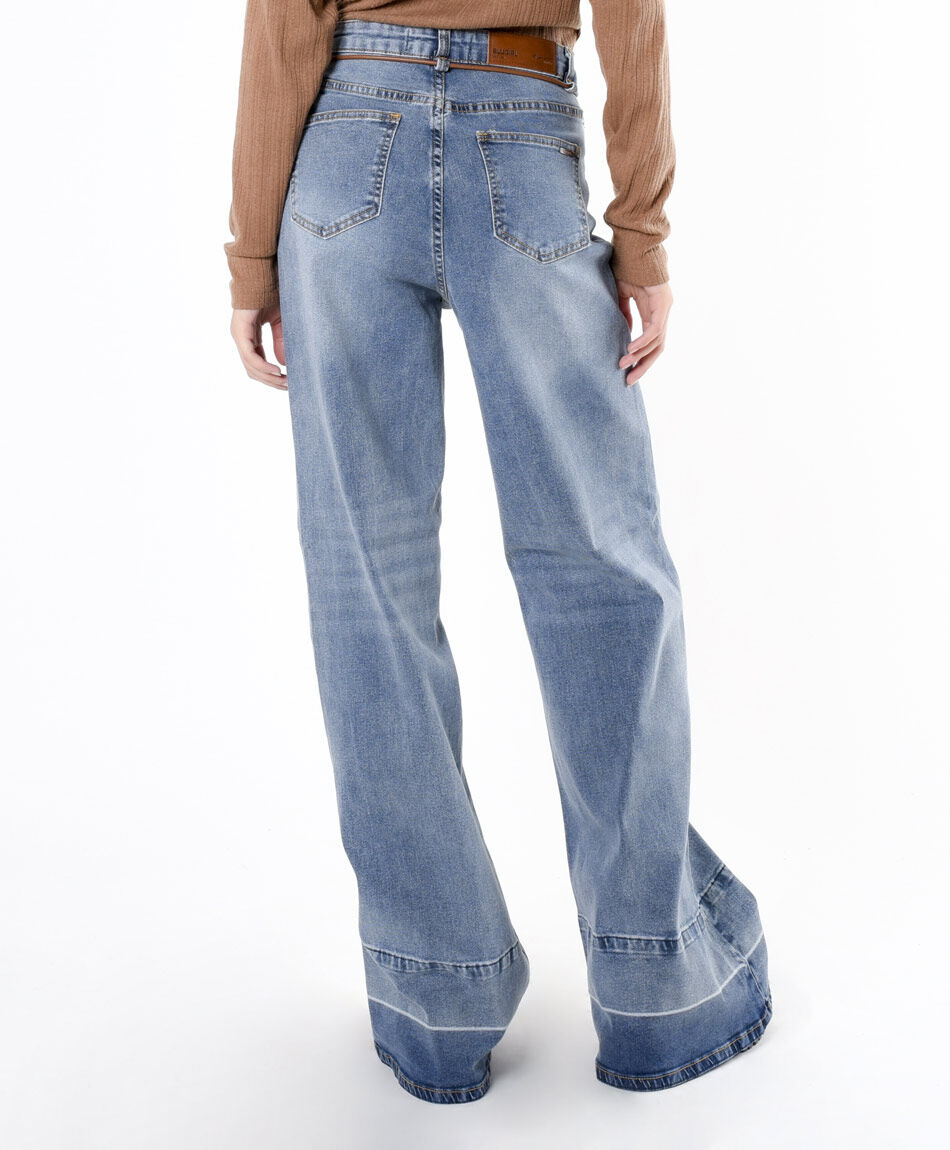 Jeans mujer doble basta wide