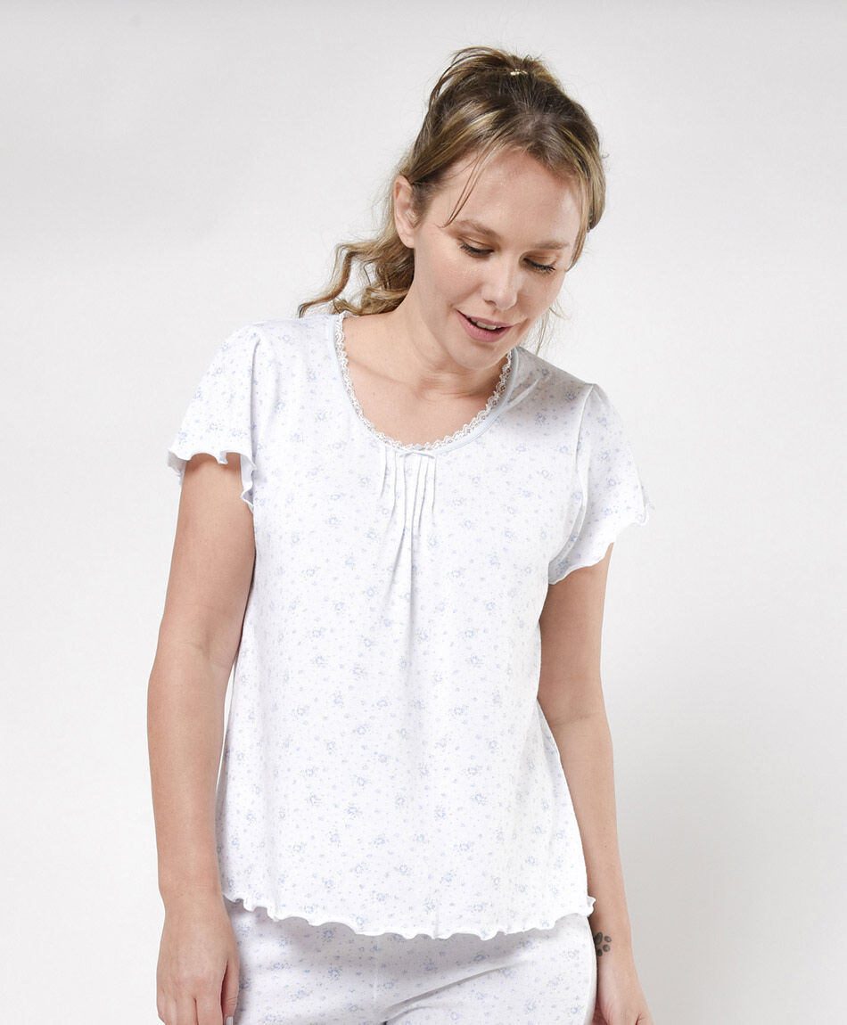 Pijama mujer florcitas 2 piezas