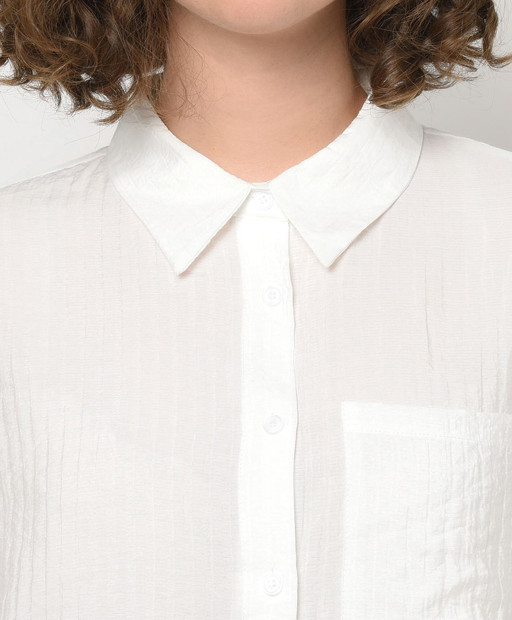 Blusa mujer textura blanca Blusa mujer textura blanca