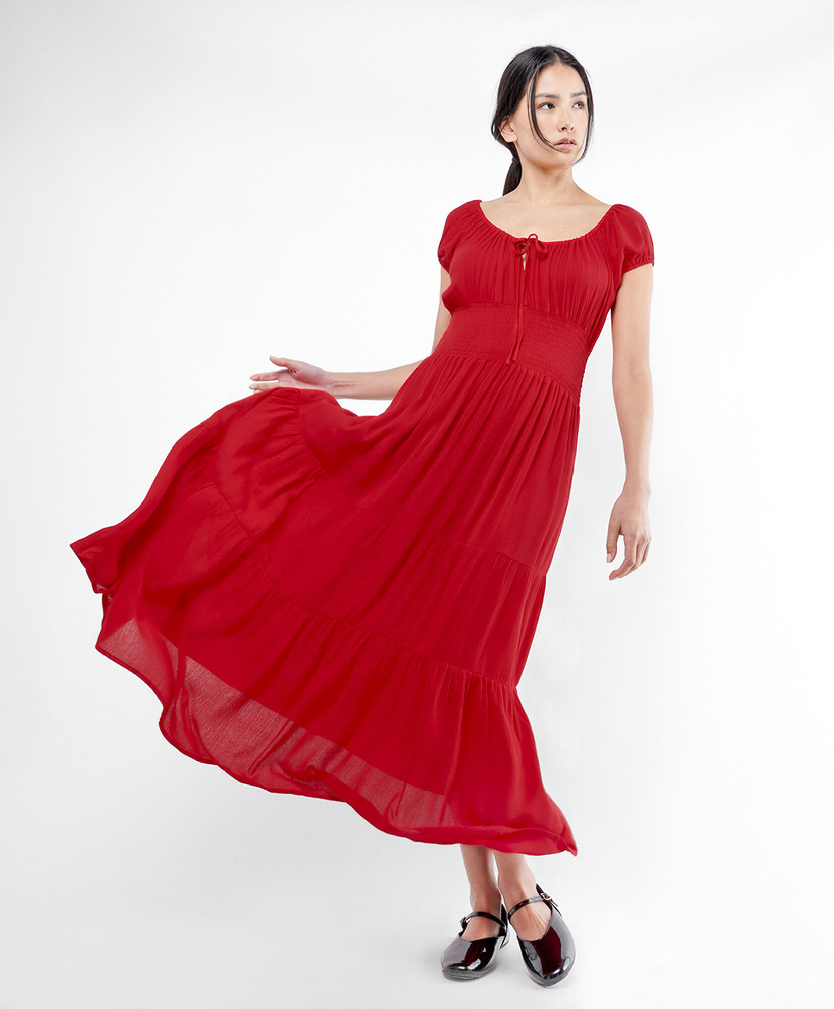 Vestido mujer texturizado rojo Vestido mujer texturizado rojo