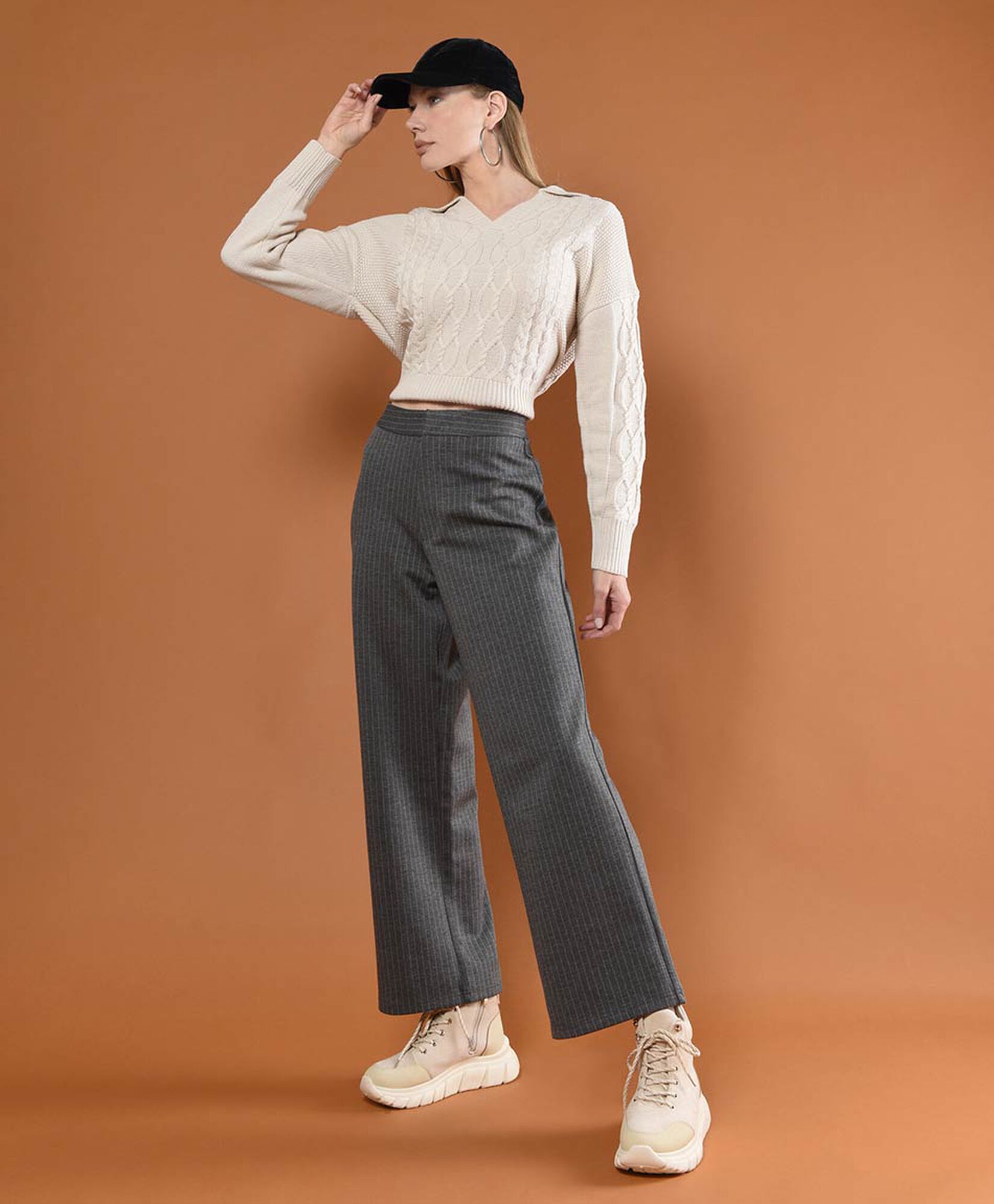 Pantalón mujer líneas wide Pantalón mujer líneas wide