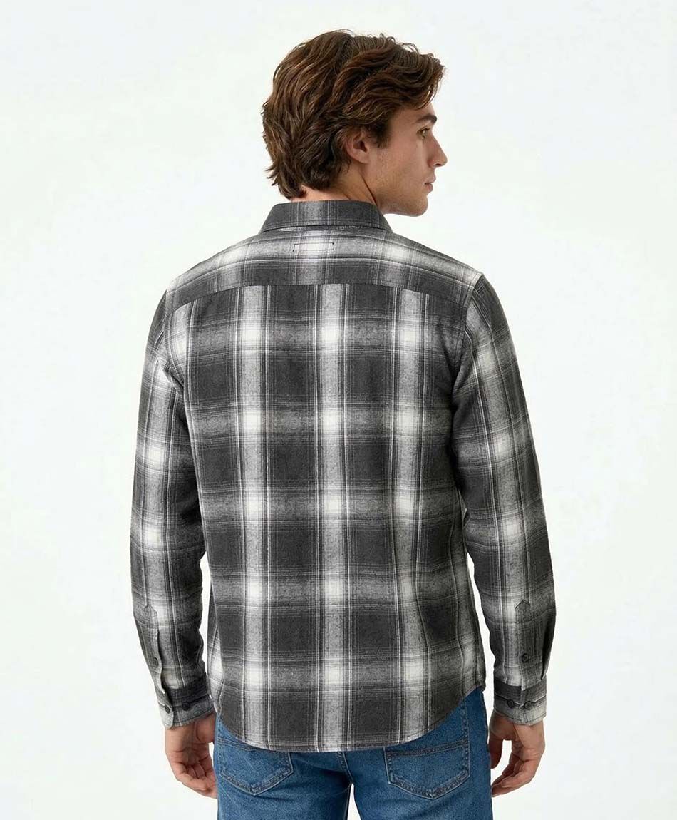 Camisa hombre cuadrill&eacute; franela
