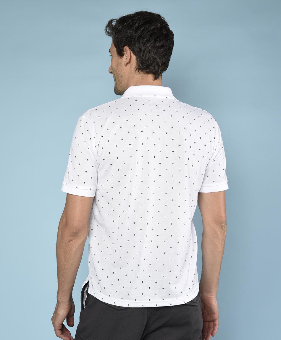 Polera cuello polo estampada