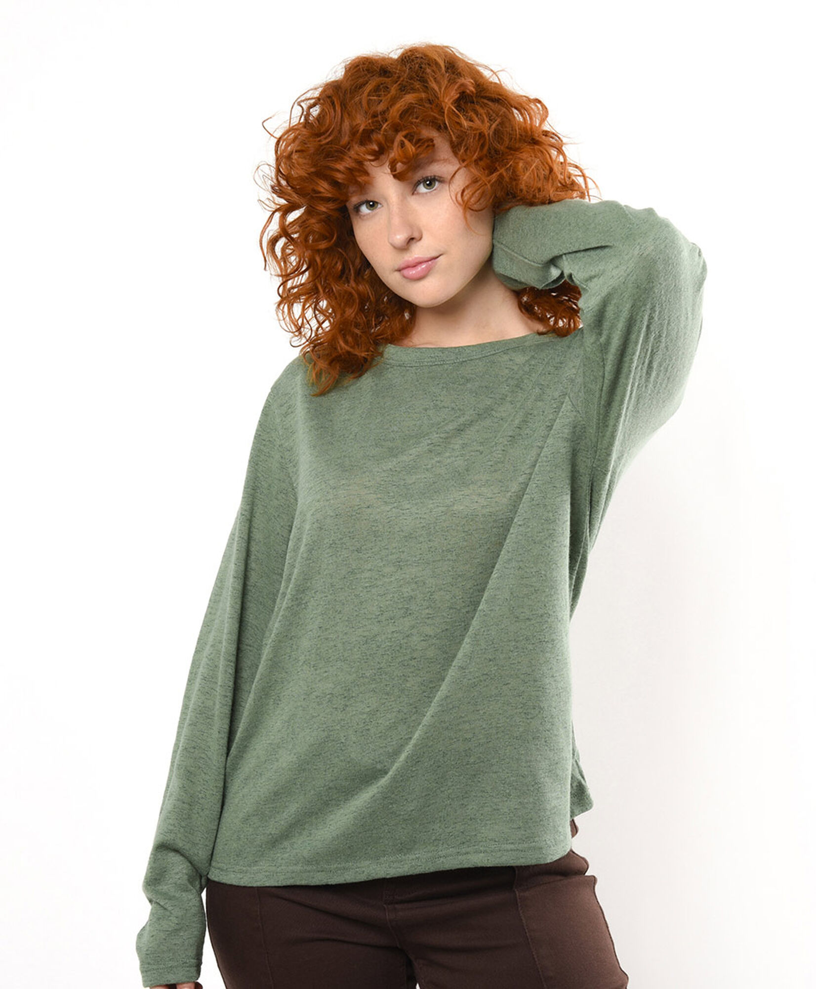 Polera mujer melange verde Polera mujer melange verde