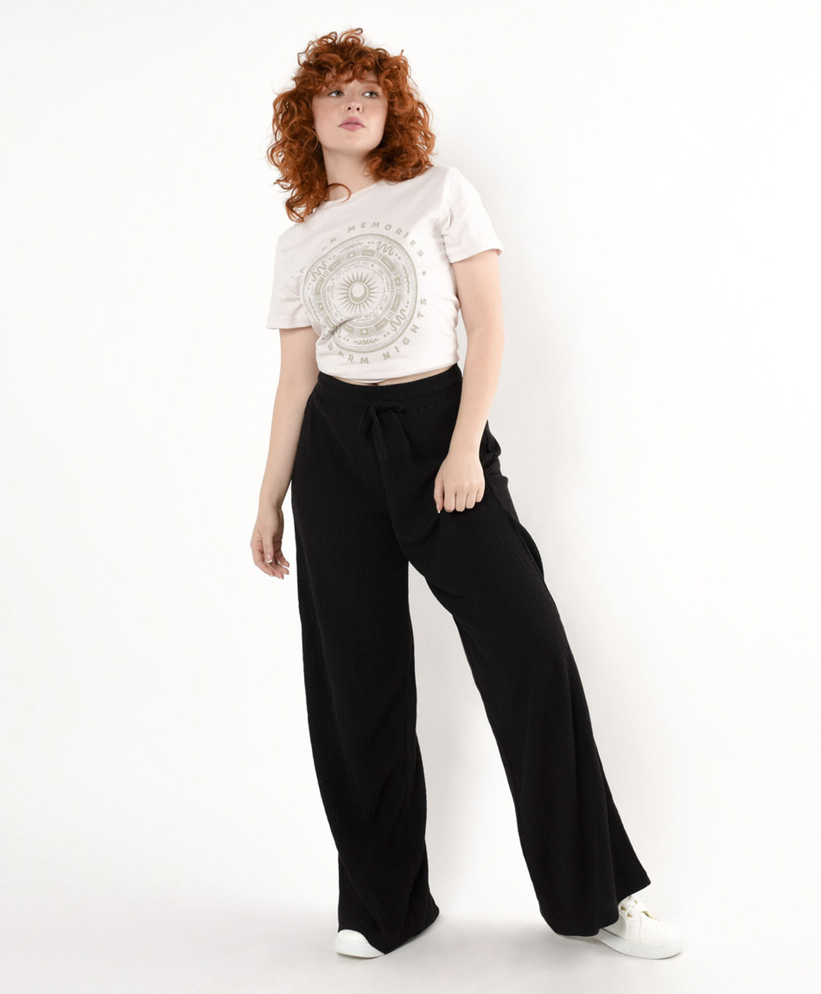 Pantalón mujer jacquard wide Pantalón mujer jacquard wide