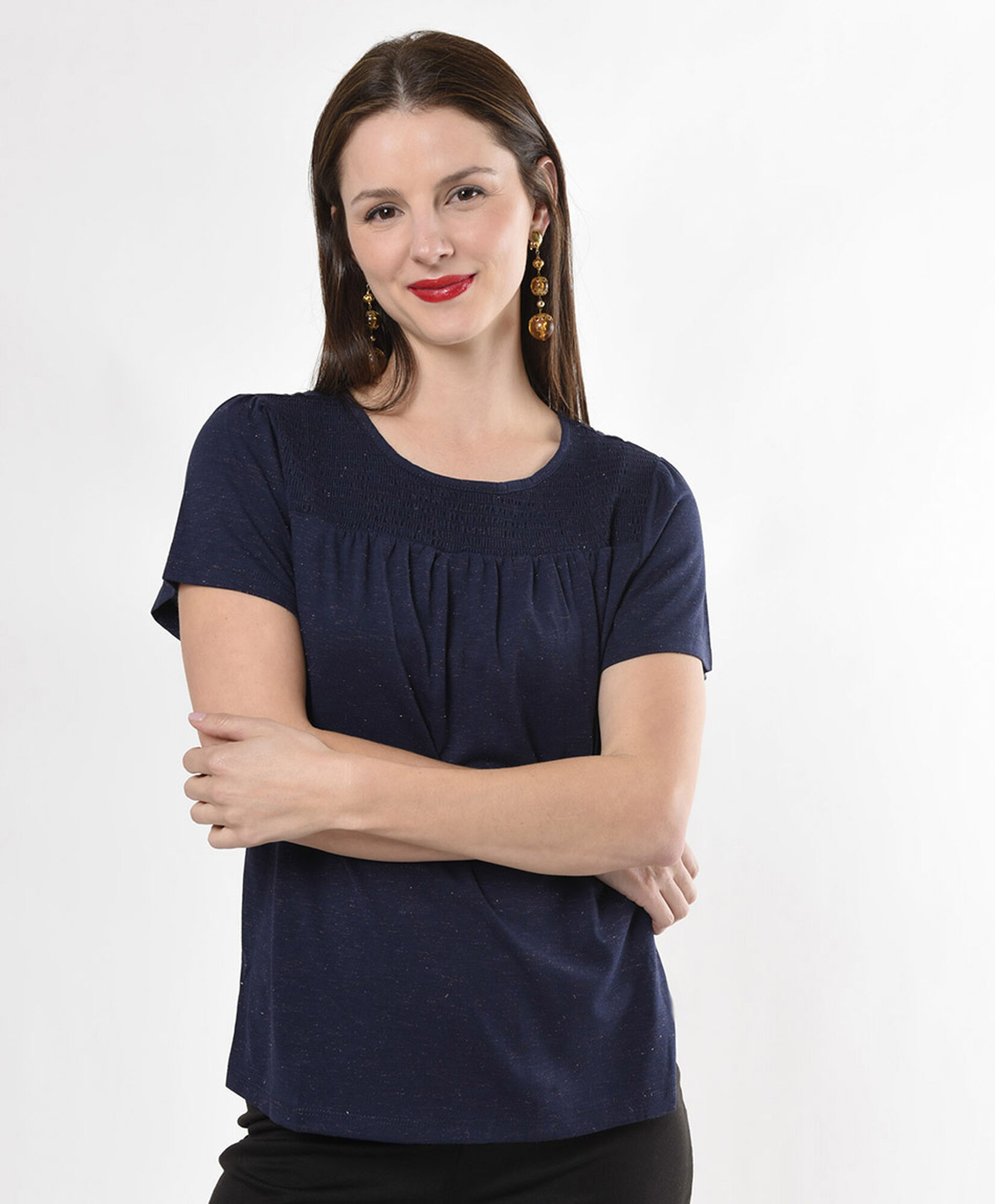 Polera mujer cuello elasticado Polera mujer cuello elasticado