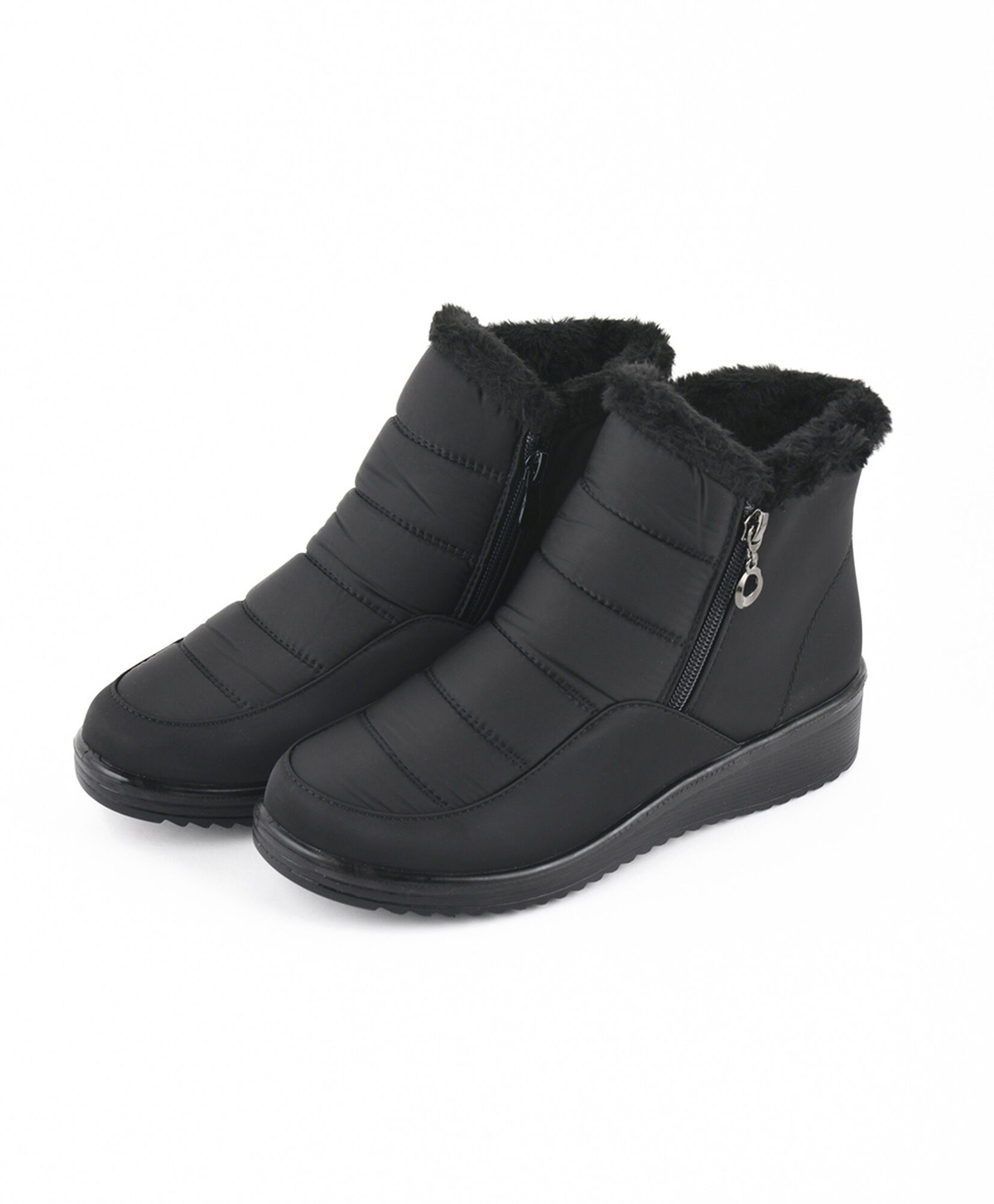 Botín mujer forrado estilo parka black Botín mujer forrado estilo parka black