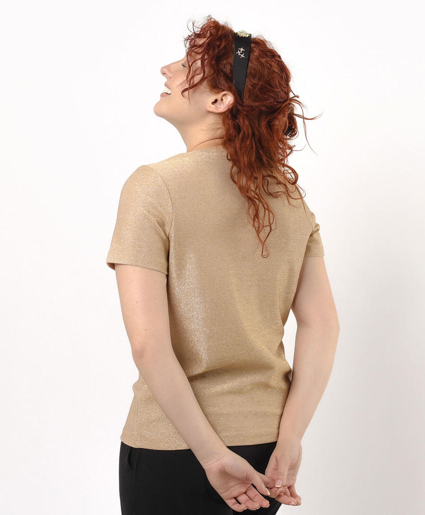 Polera mujer brillante dorada Polera mujer brillante dorada