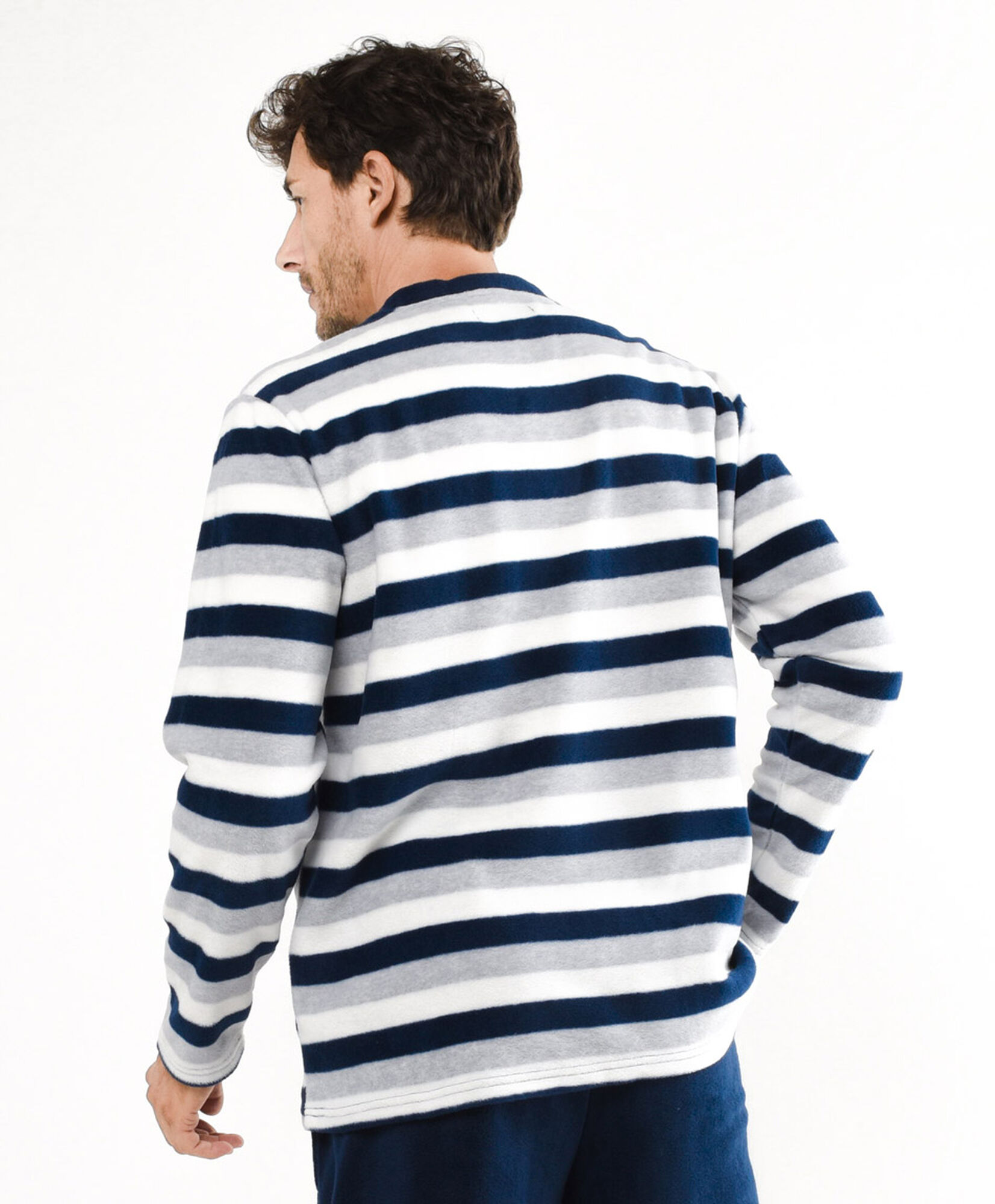 Pijama hombre polar líneas botones Pijama hombre polar líneas botones