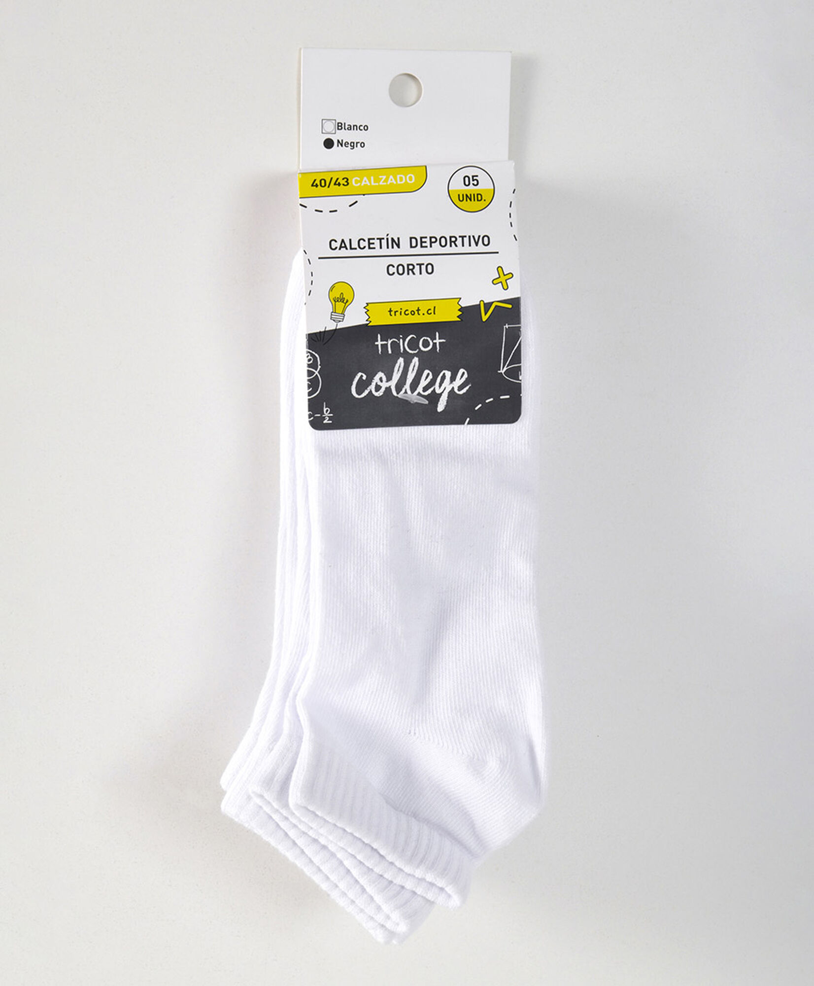 Pack 5 calcetines escolares sport blanco Pack 5 calcetines escolares sport blanco