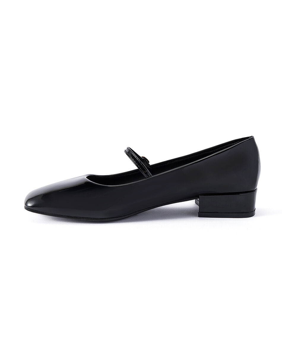 Zapato mujer negro charol correa