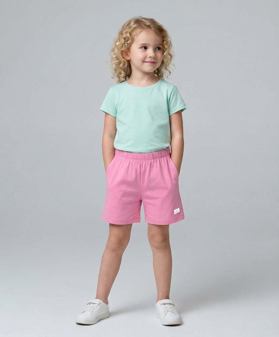 Short ni&ntilde;a biker rosado