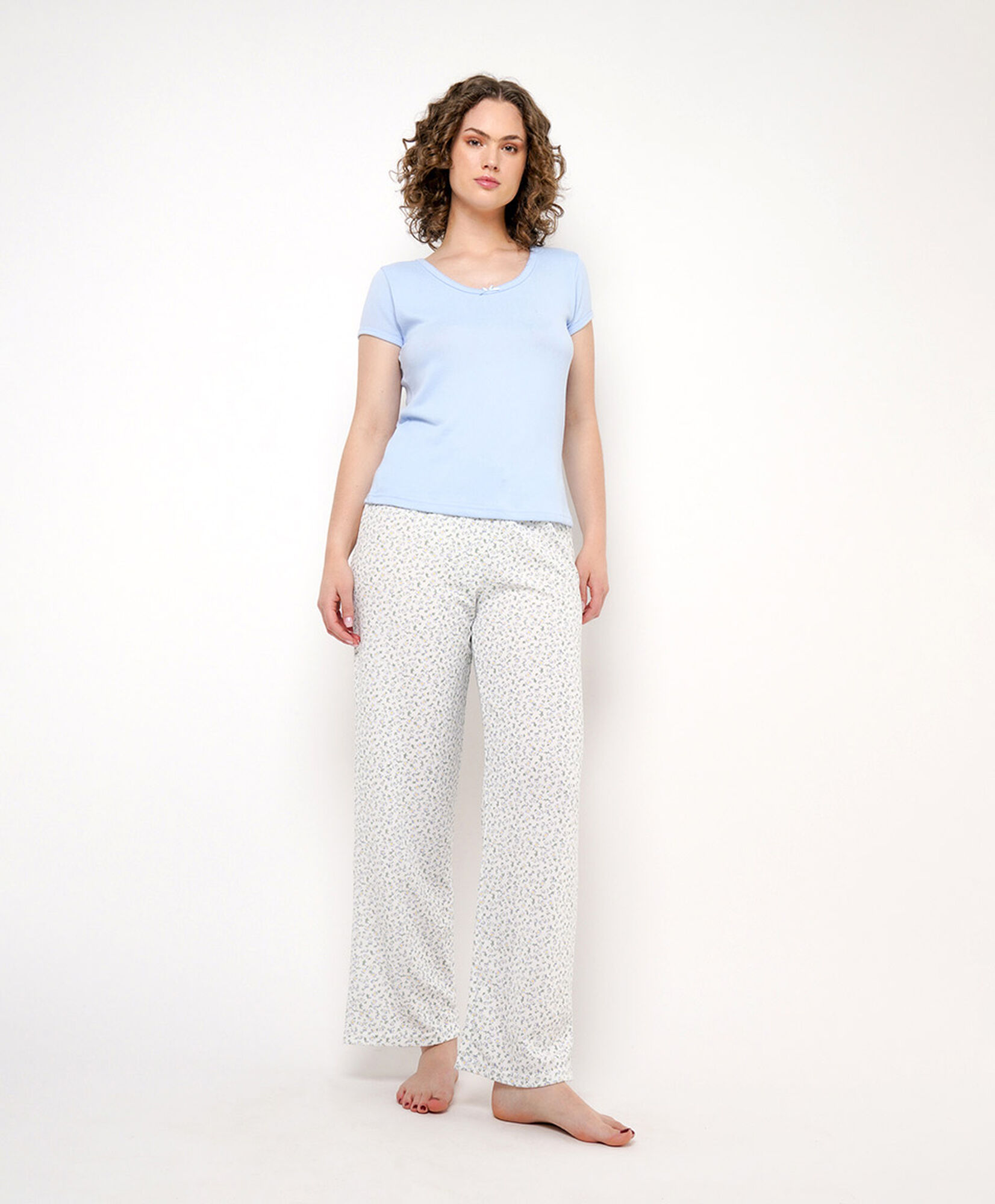 Pijama mujer jacquard azul Pijama mujer jacquard azul