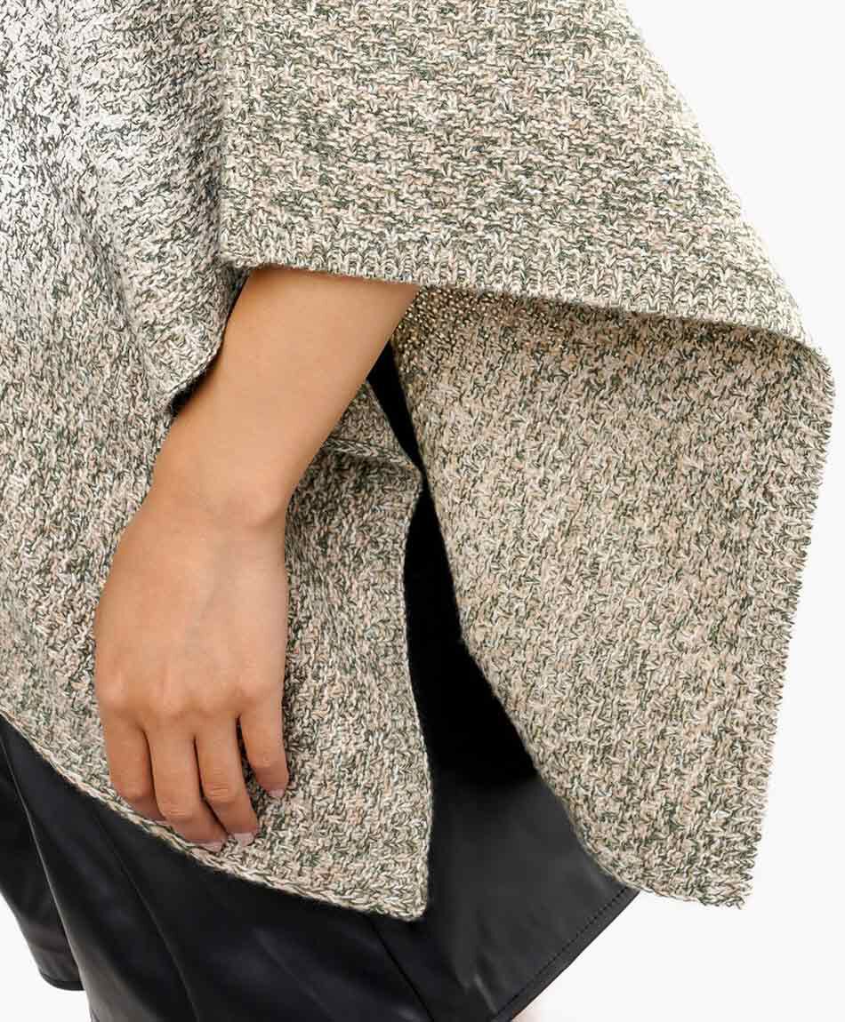 Poncho mujer light beige