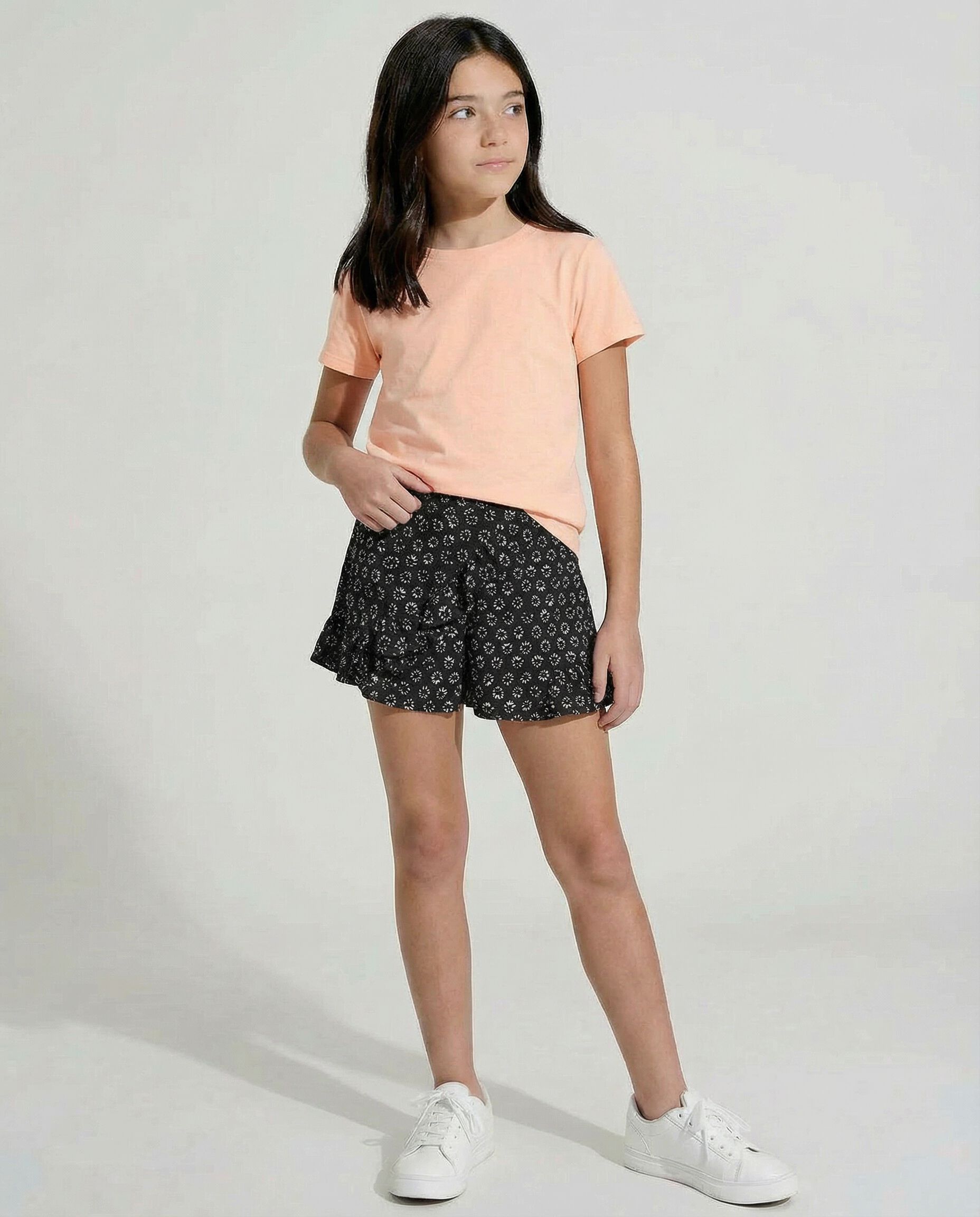 Short ni&ntilde;a falda flores