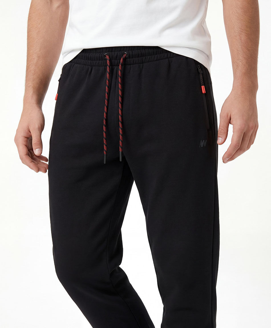 Pantal&oacute;n deportivo hombre negro cierres
