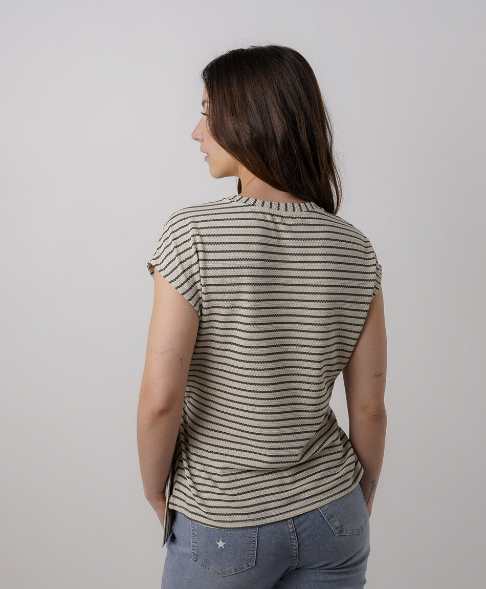 Polera mujer rayas nudo