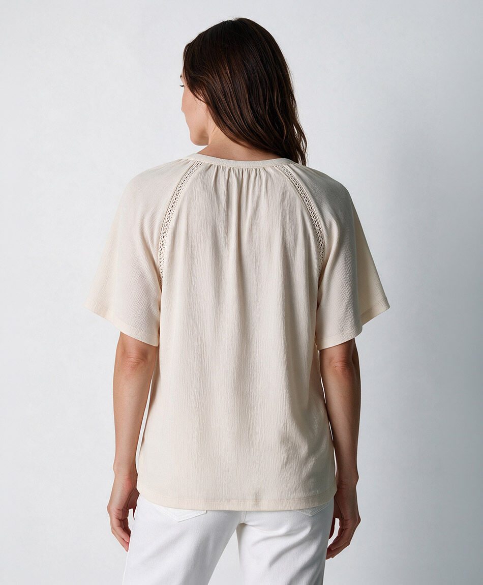 Polera mujer mao encaje