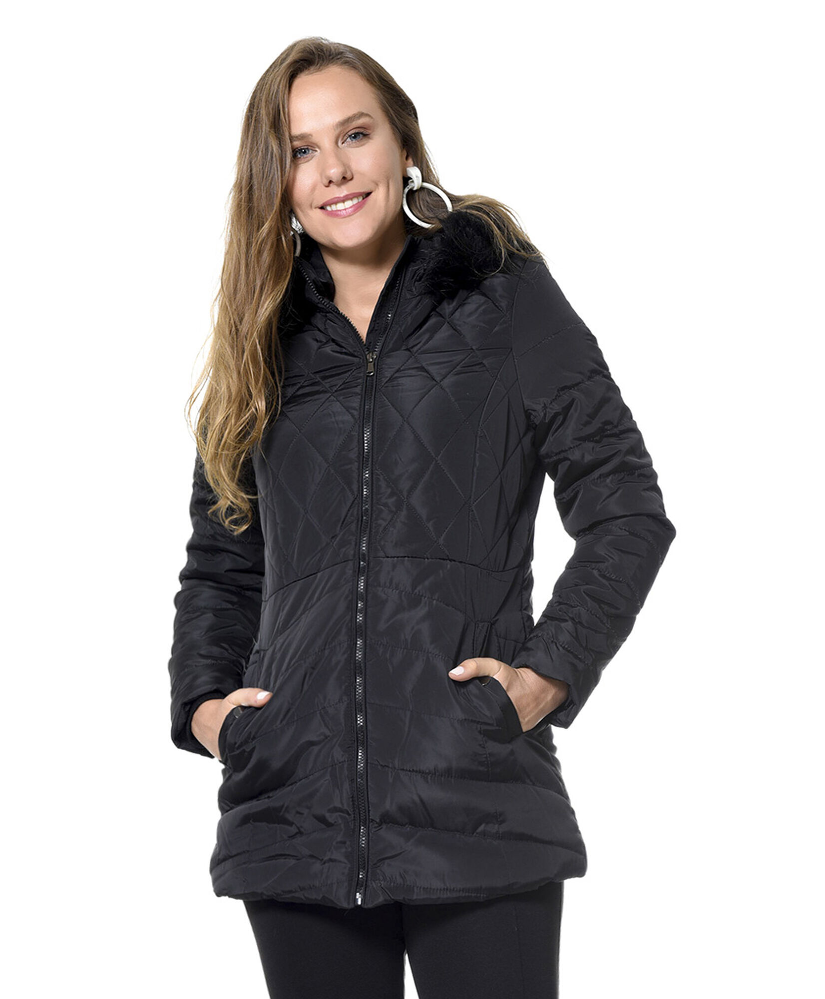 Parka detalle pespuntes piel Parka detalle pespuntes piel