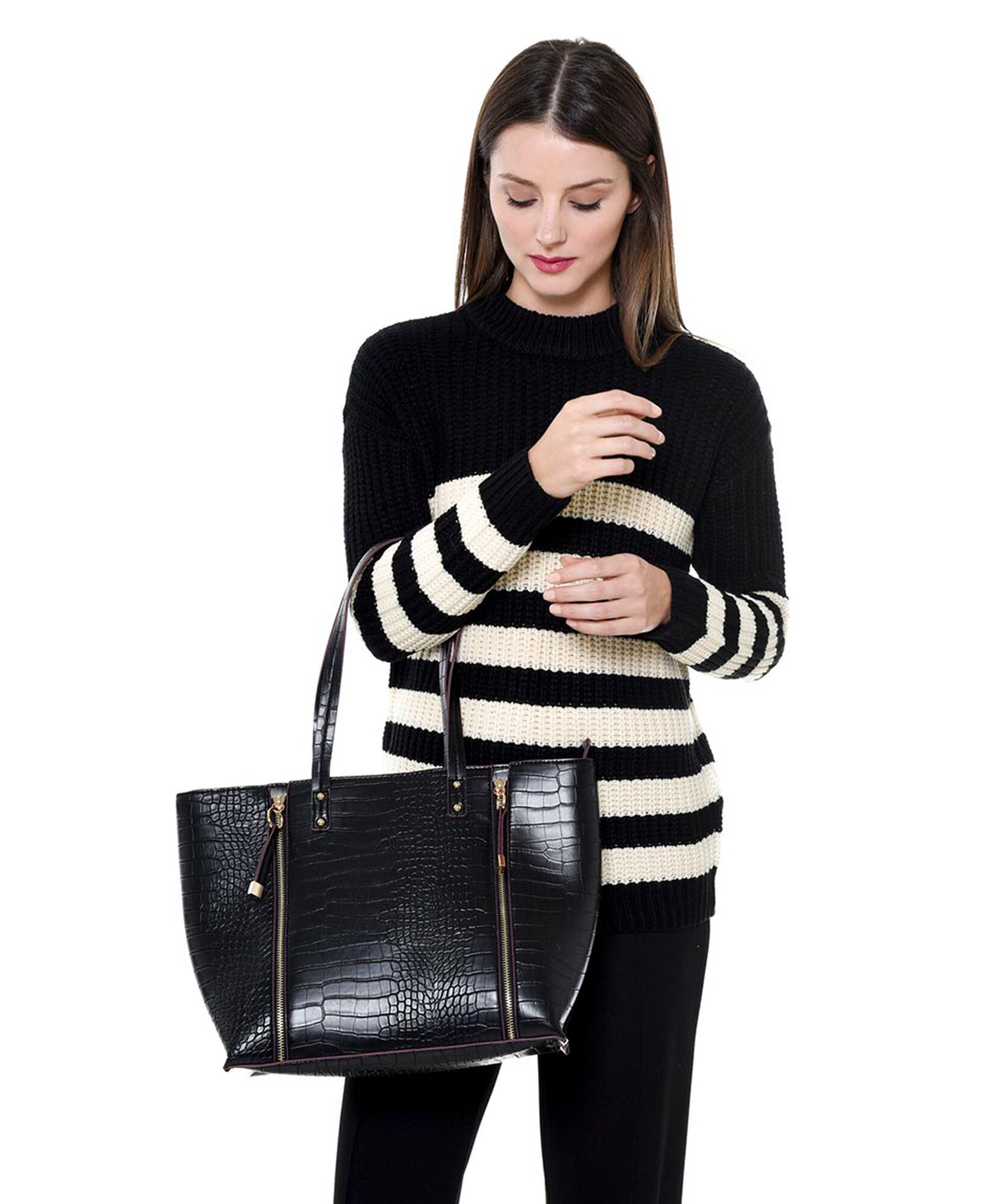 Bolso croco 2 cierres Bolso croco 2 cierres