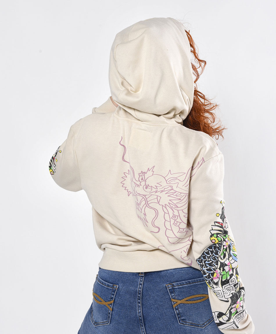 Poler&oacute;n mujer mangas estampadas