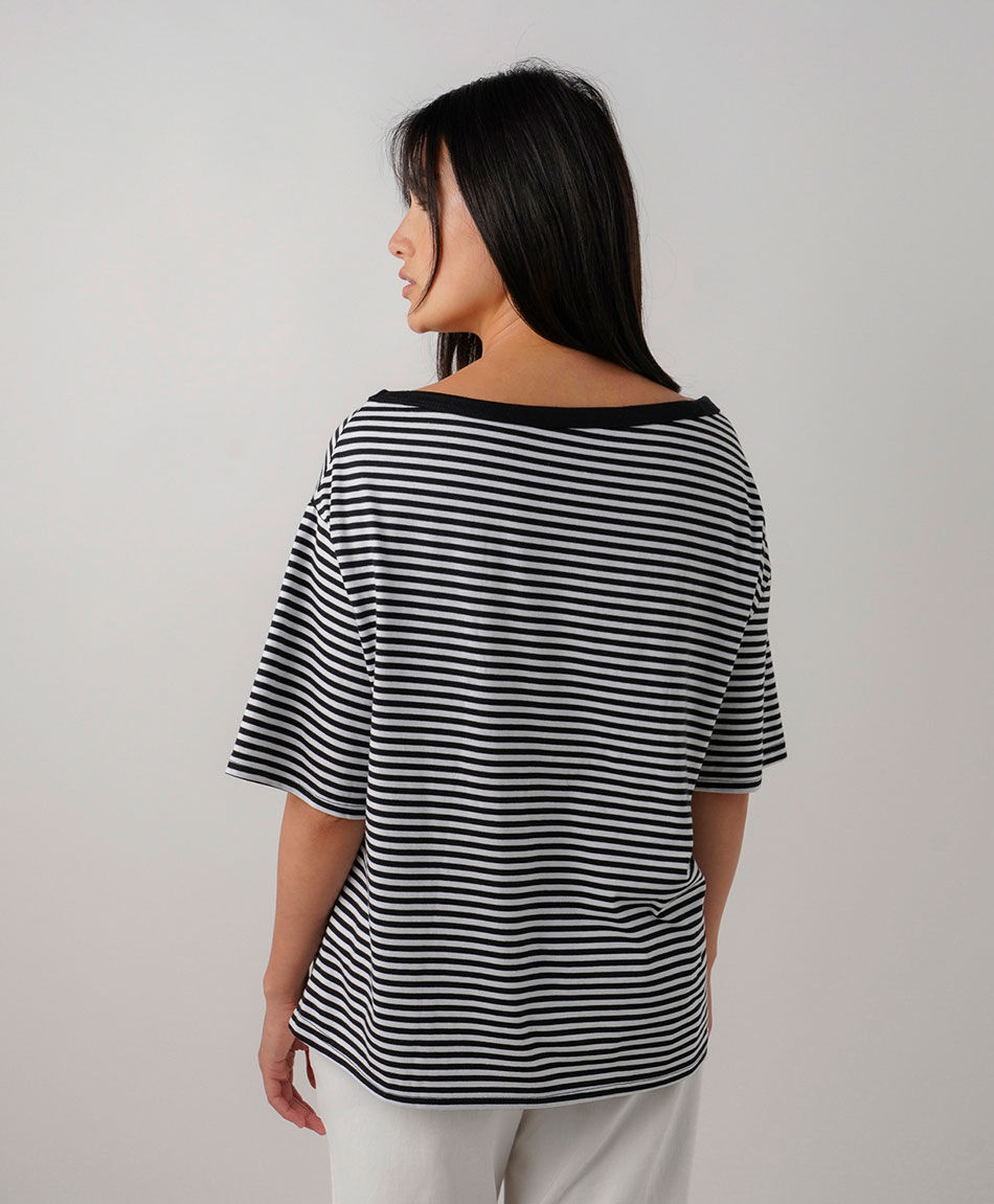 Polera mujer rayas irregular