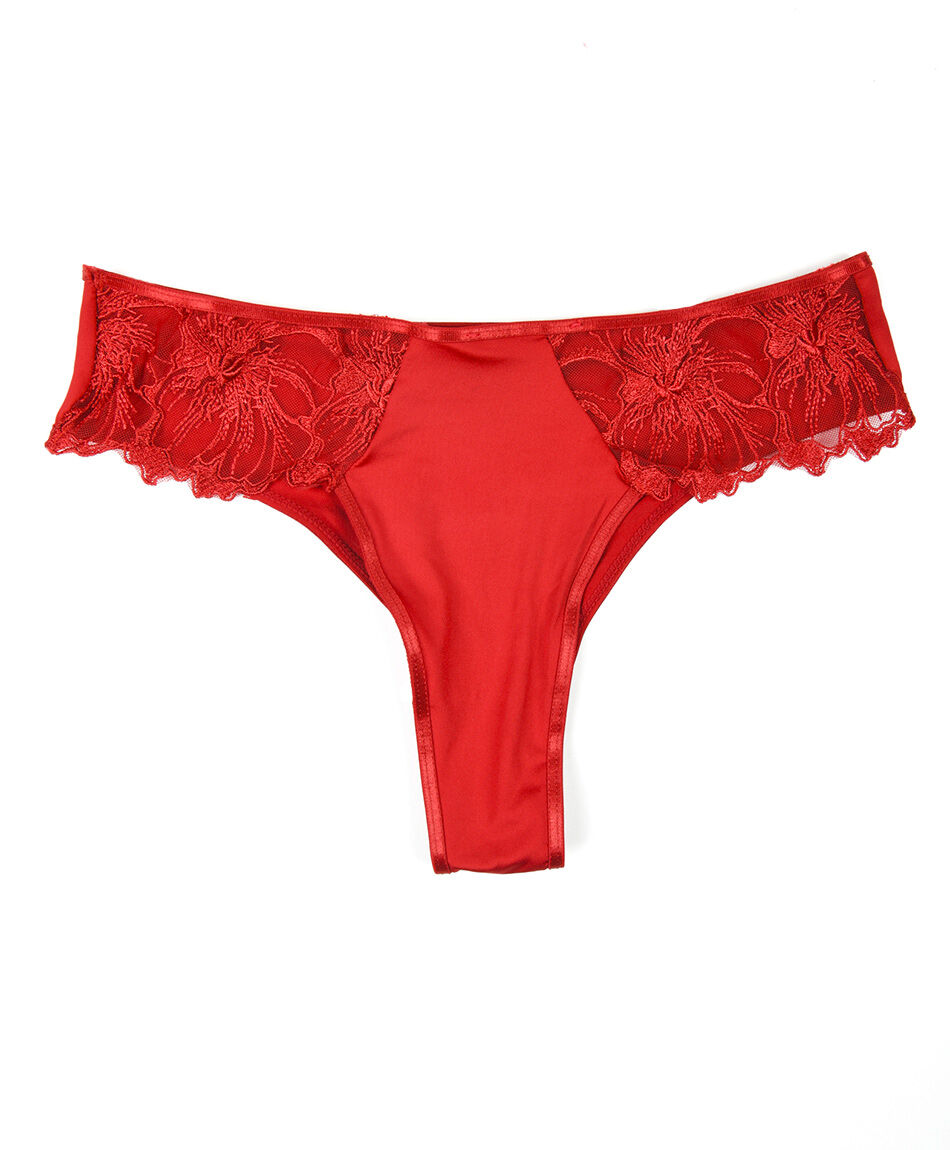 Tanga mujer encaje floreado
