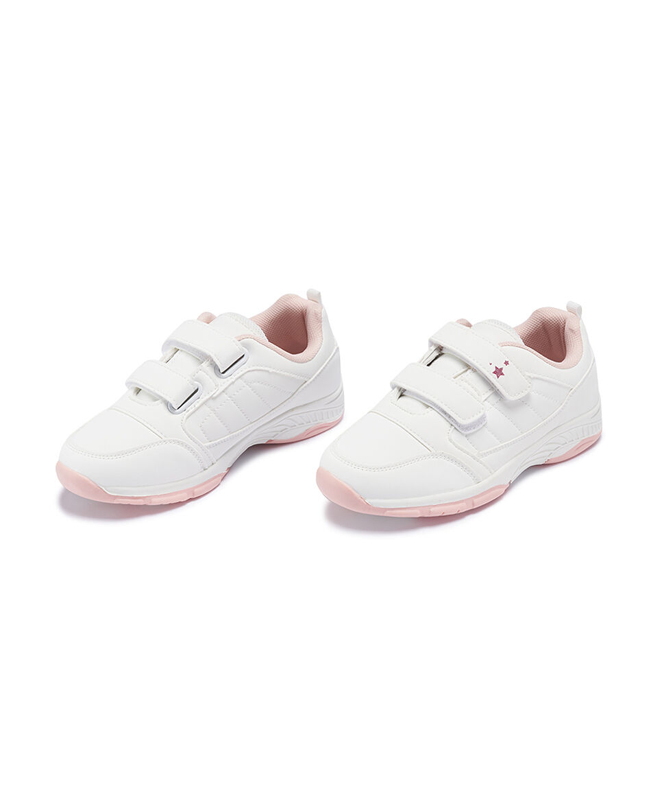 Zapatilla escolar (26 a 34) doble velcro blanca