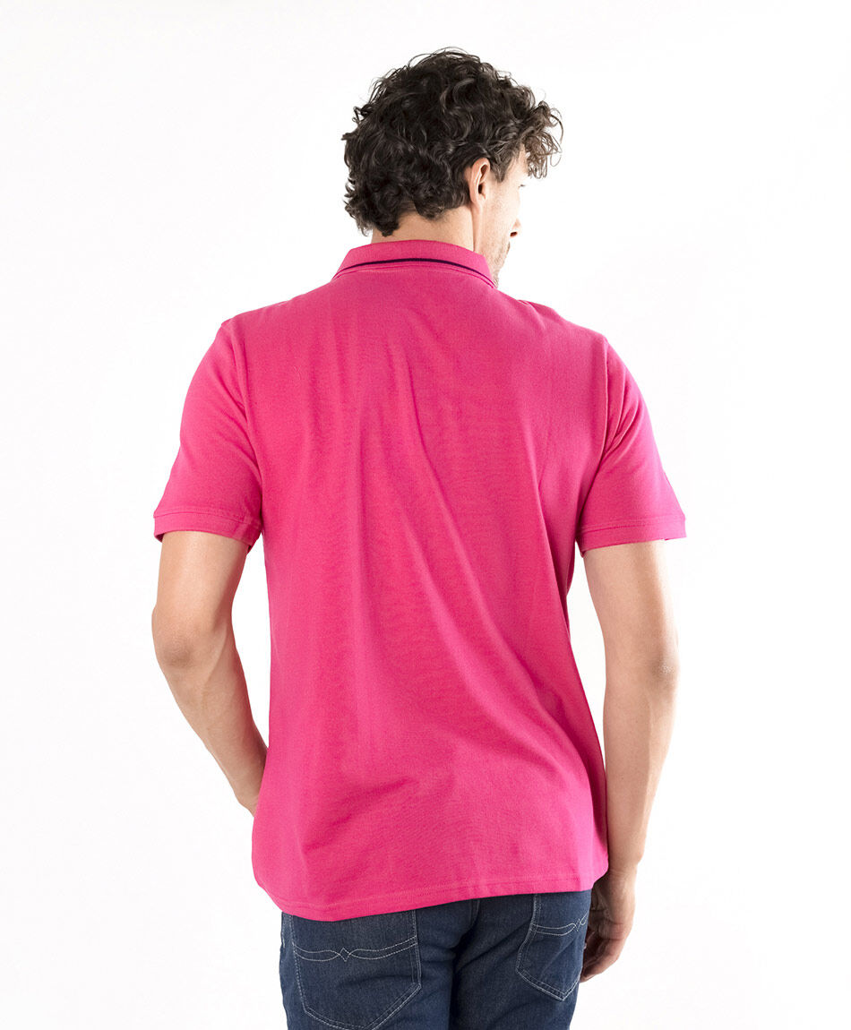 Polera hombre mini print cuello piqu&eacute; colores