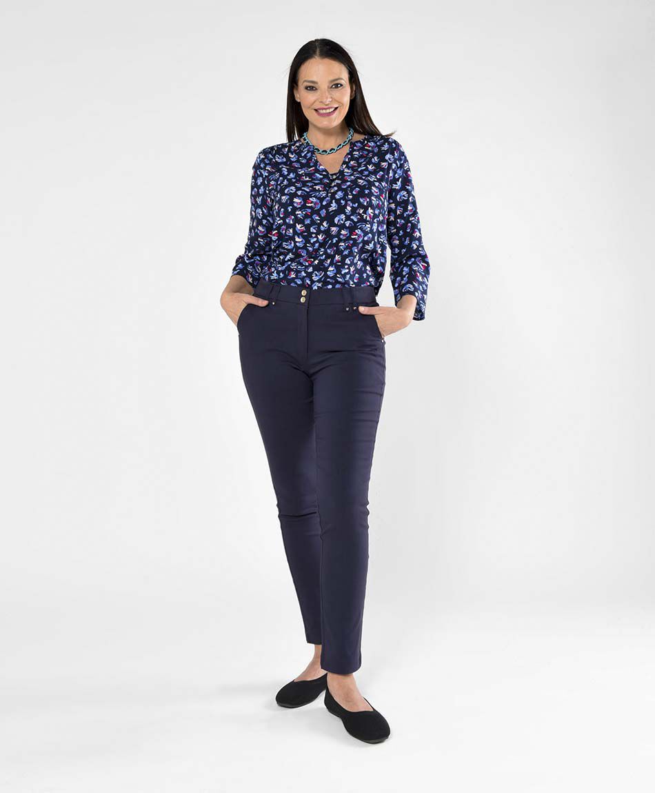 Pantal&oacute;n mujer tachitas tiro alto