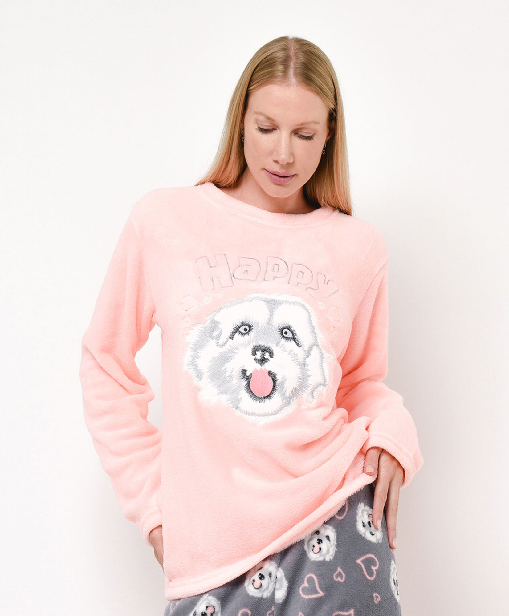 Pijama + calcetines mujer polar perrito Pijama + calcetines mujer polar perrito