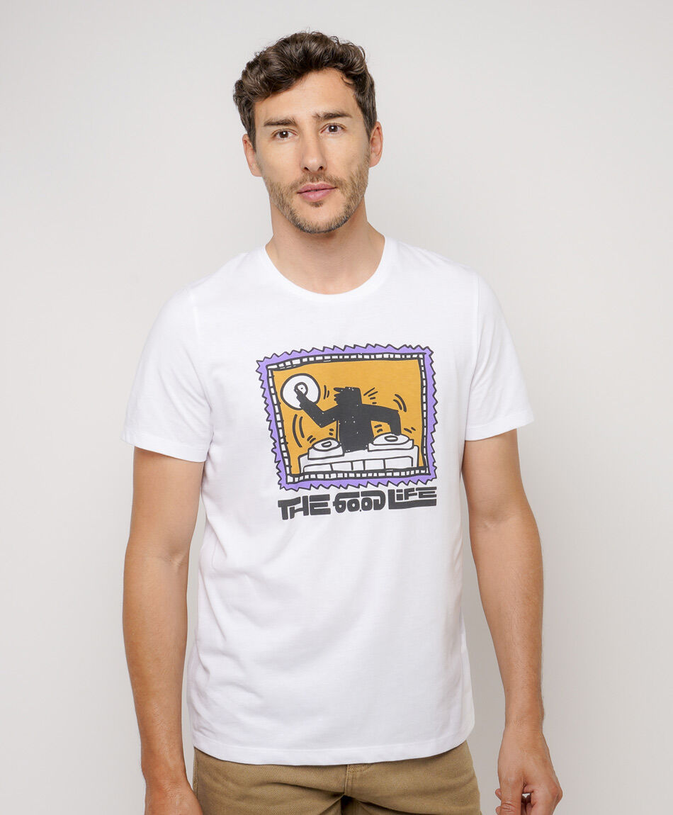 Polera hombre print dj