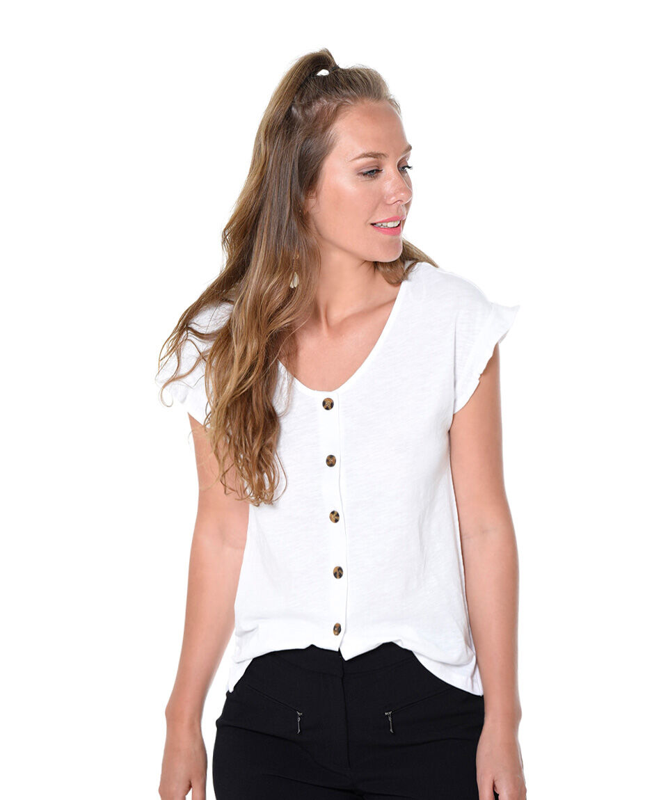 Polera algodon botones
