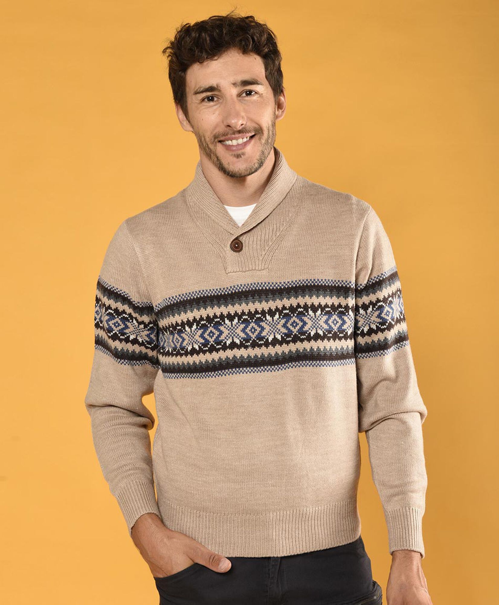 Sweater jacquard cuello en v Sweater jacquard cuello en v